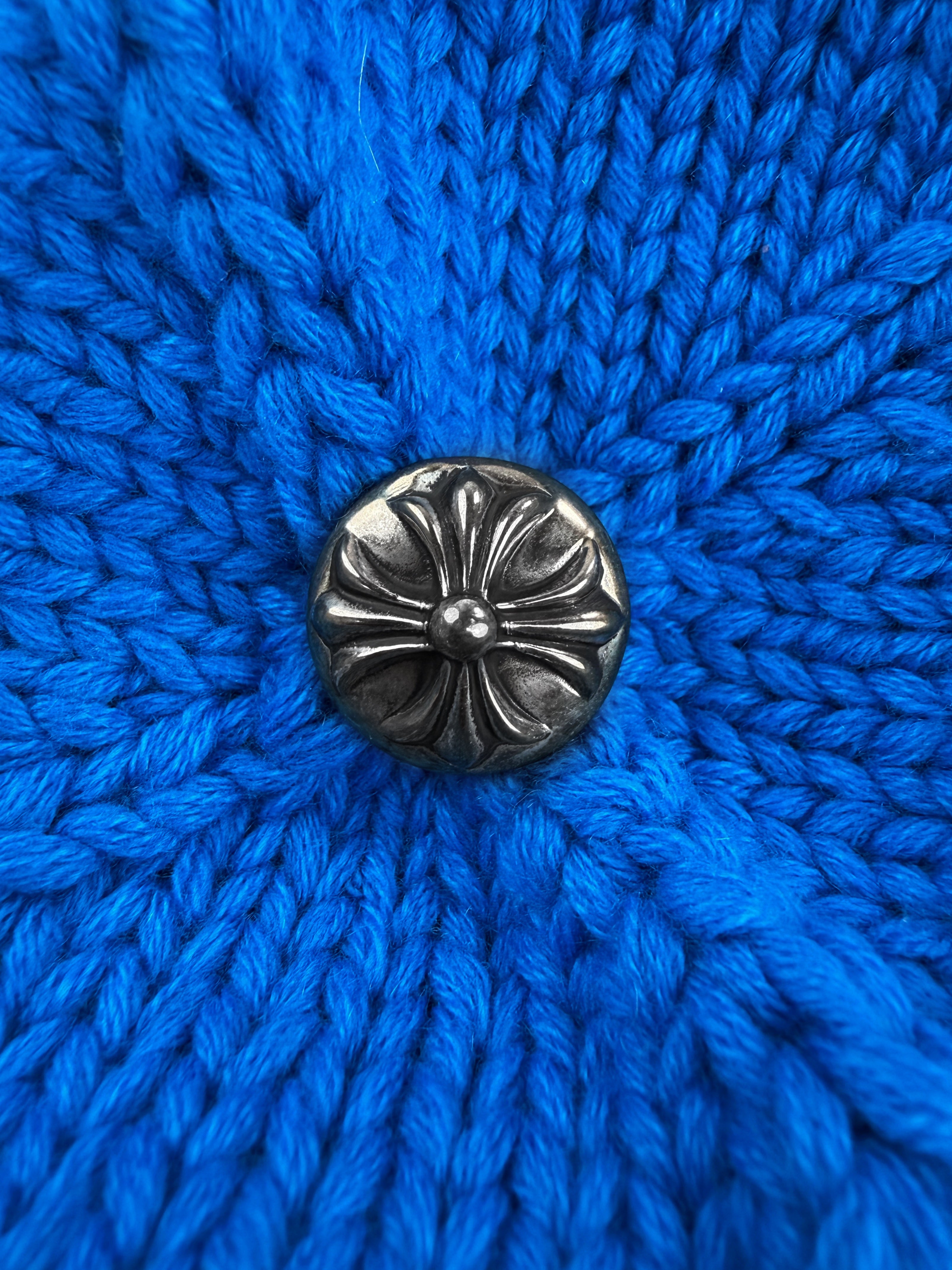 Chrome Hearts Blue / Purple Cross Patch .925 Silver Beanie