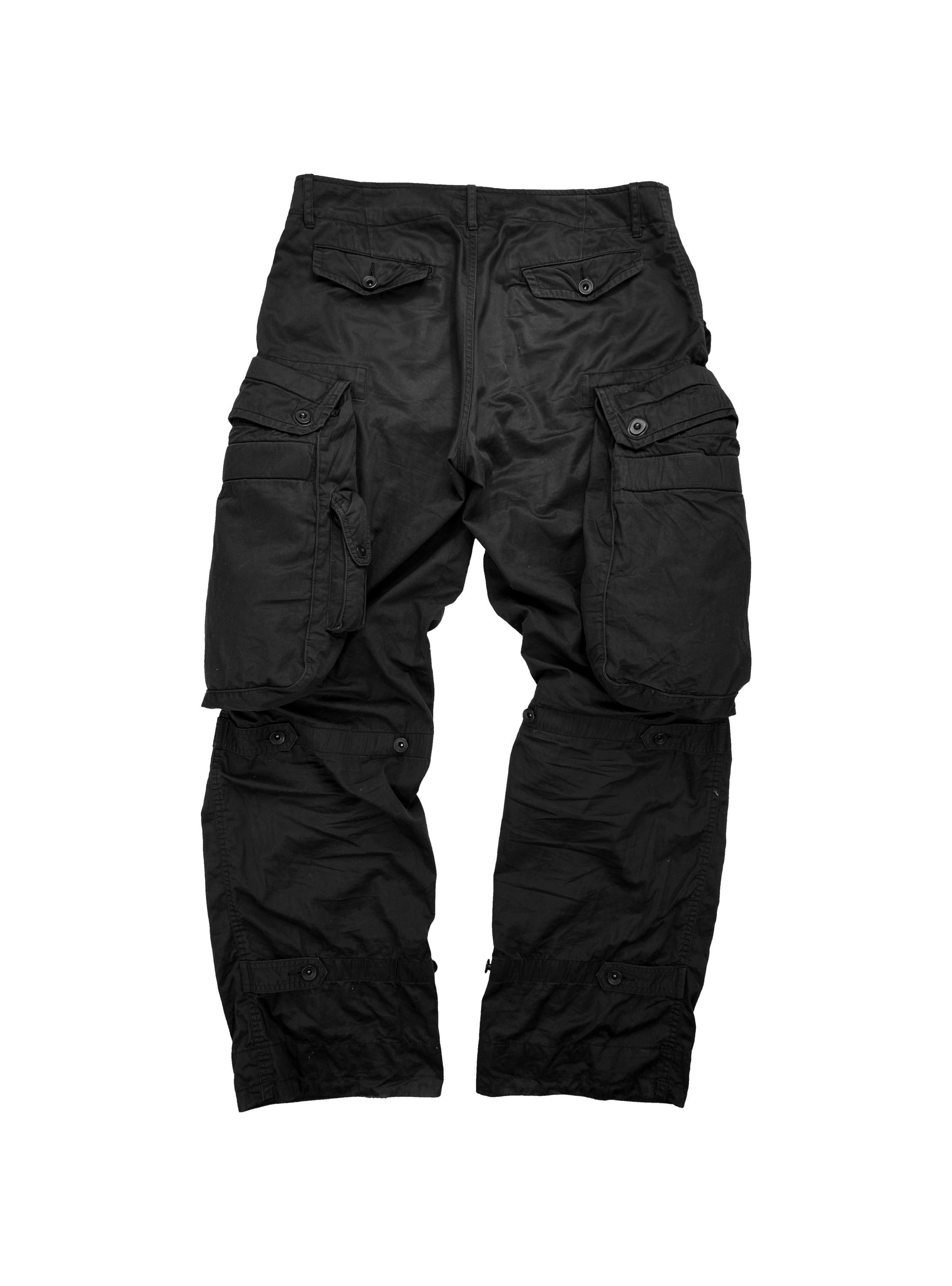 FW10 Julius Gas Mask Oversized Black Multi Pocket Cargo Pants