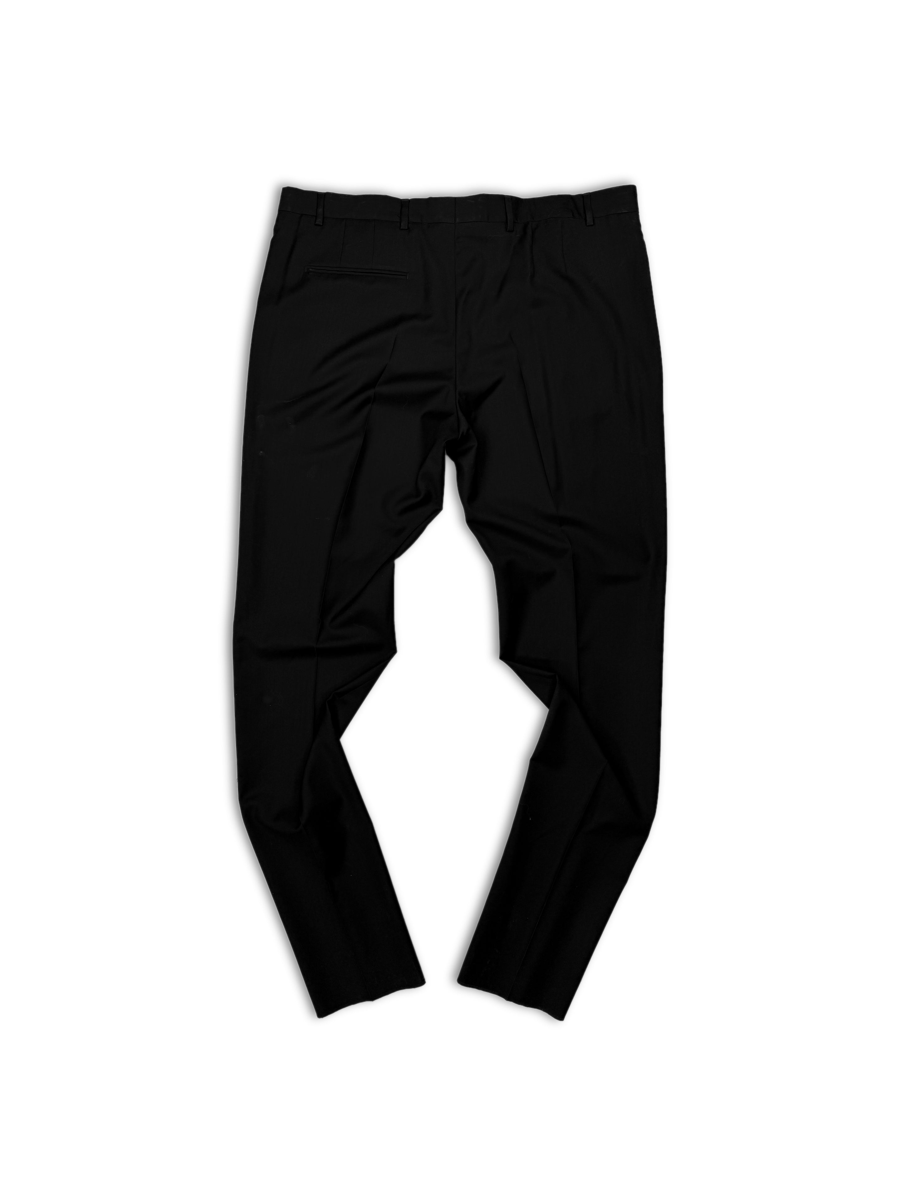Bottega Veneta Uniform Black Slim Cut Pleated Trousers