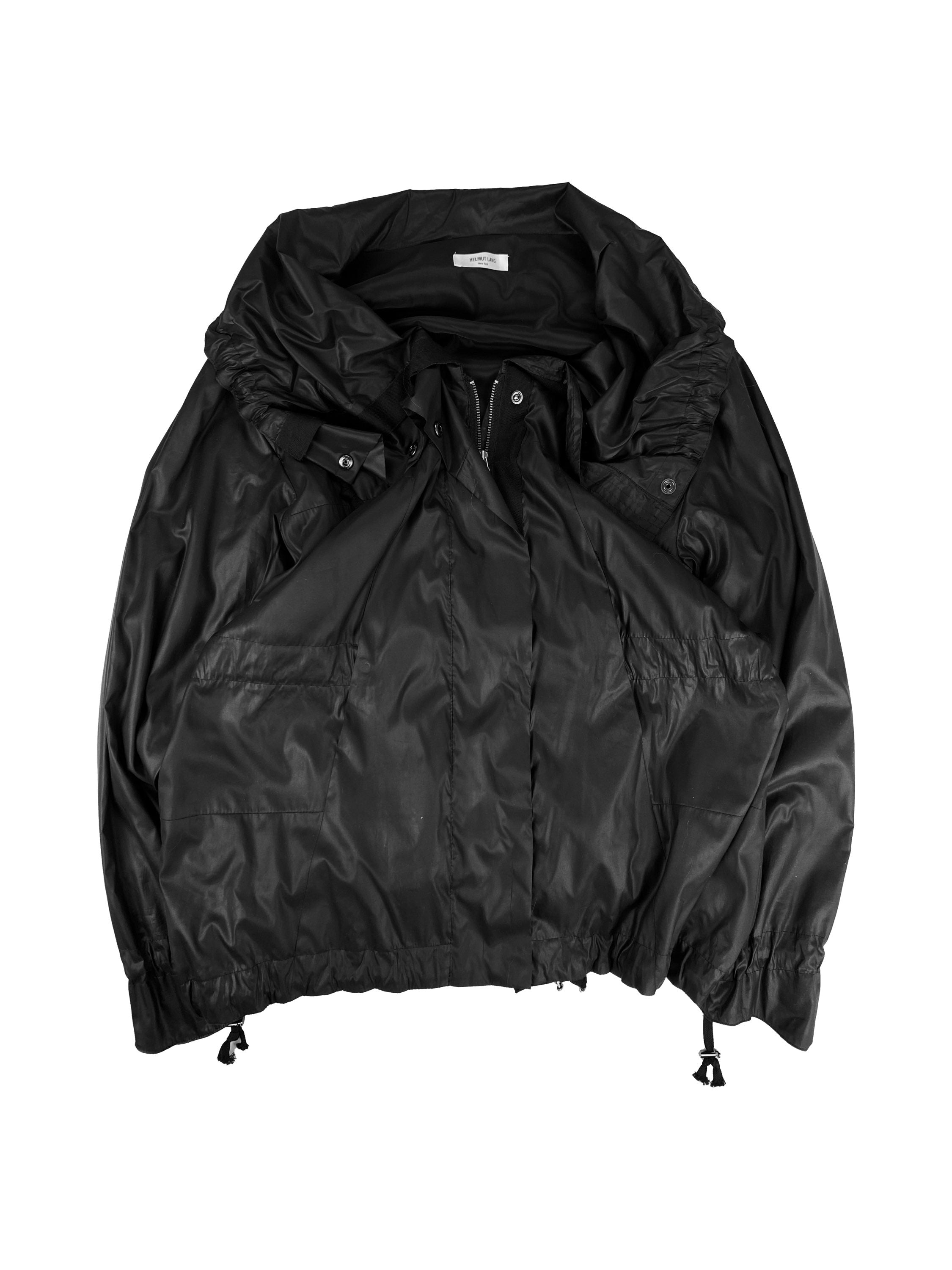 Helmut Lang Black Nylon Full Zip Boxy Jacket