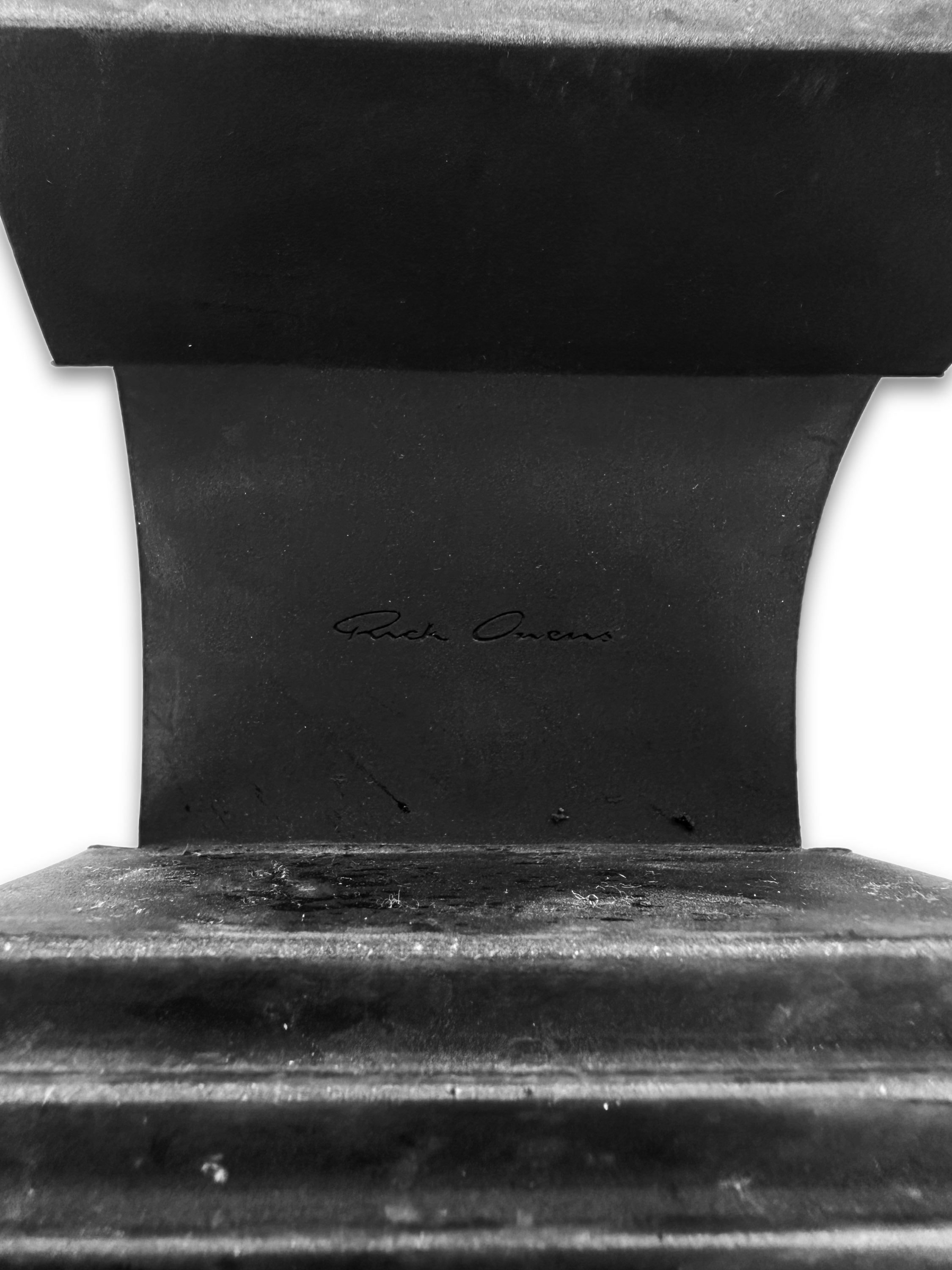 Rick Owens ‘Bogun’ Black Leather Platform Slip-on Loafers