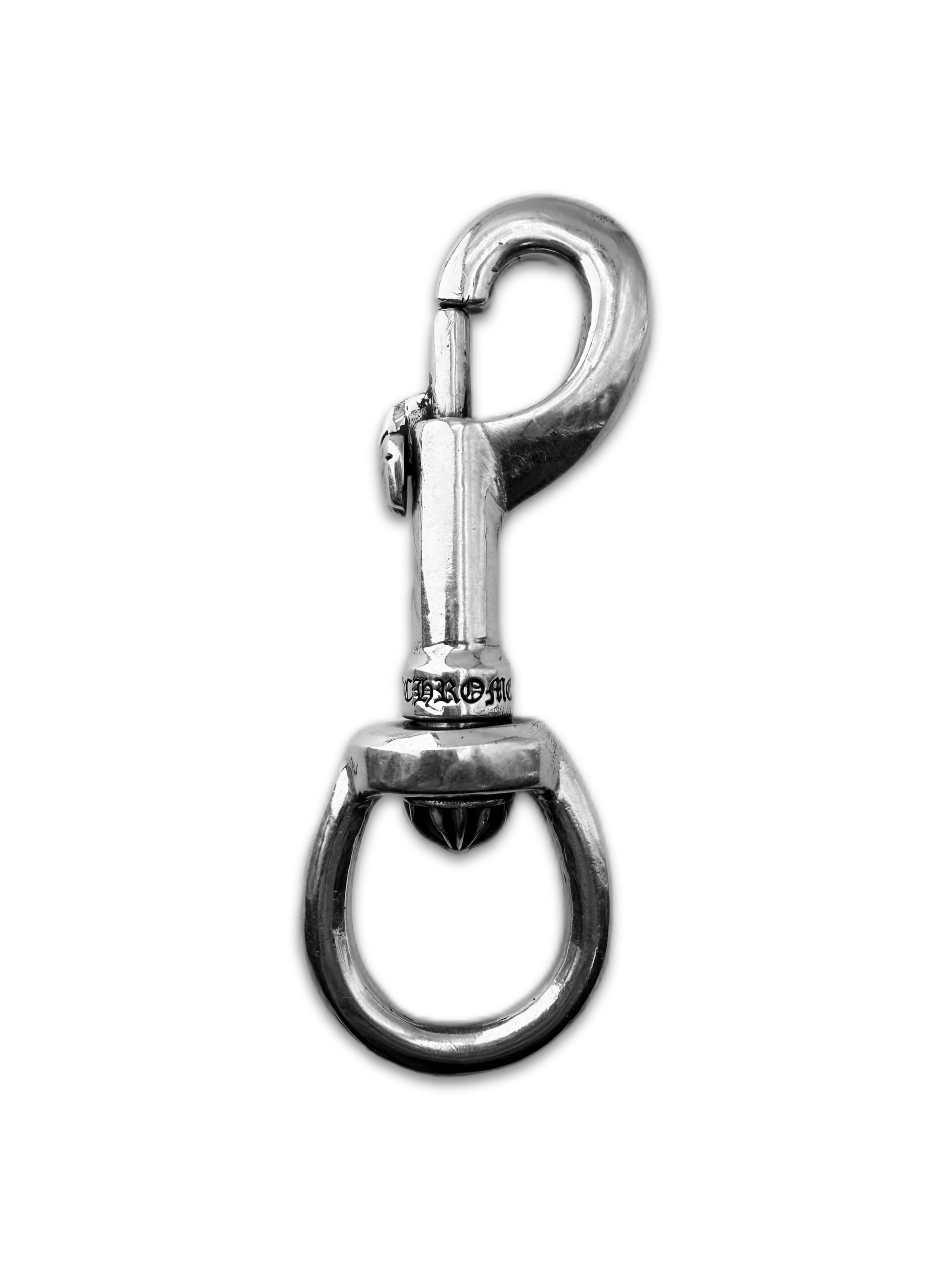 Chrome Hearts .925 Silver Hand Etched Cross Carabiner Clip