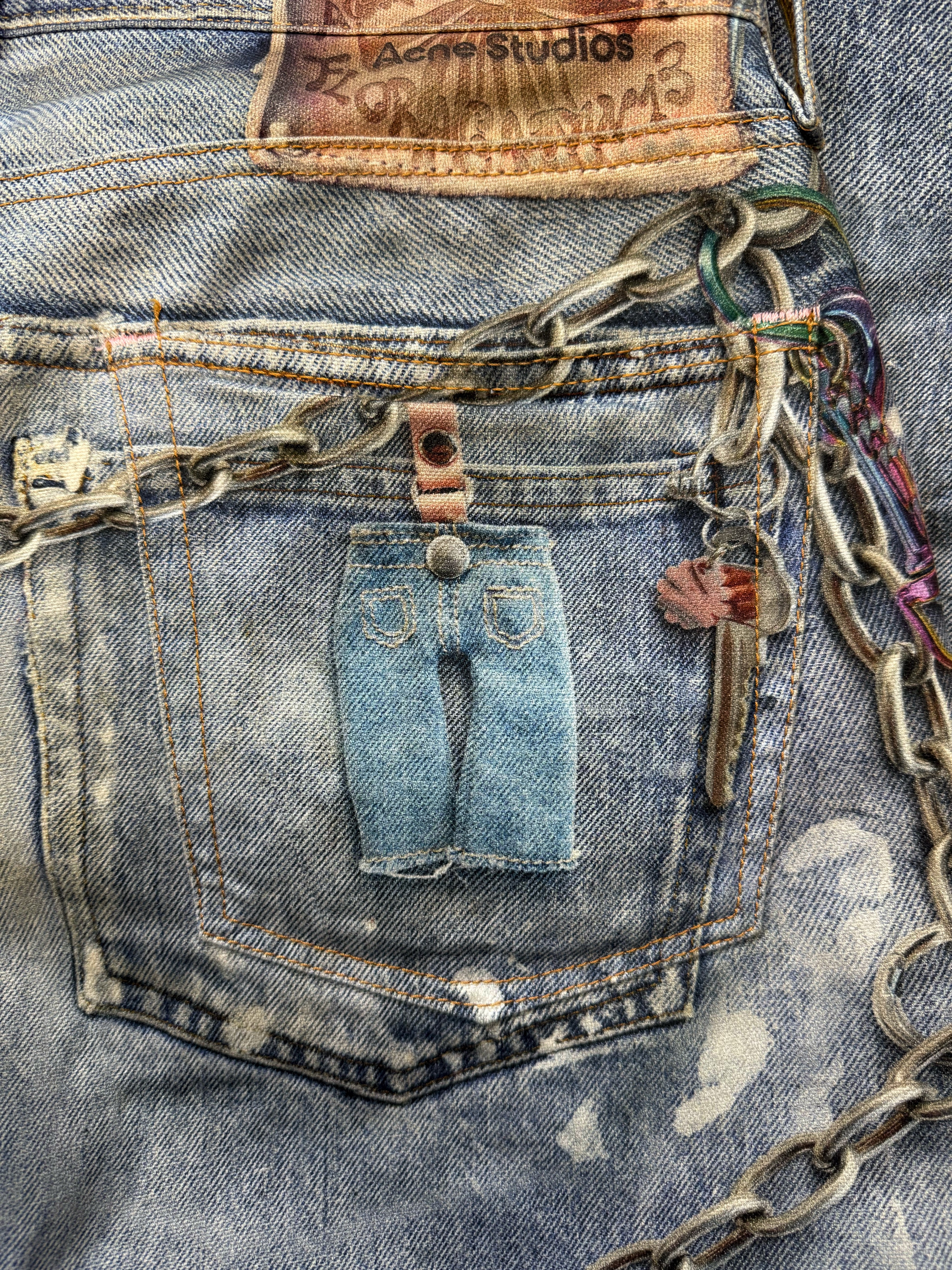 Acne Studios 1981 Trompe L’Oeil Keychain Baggy Jeans