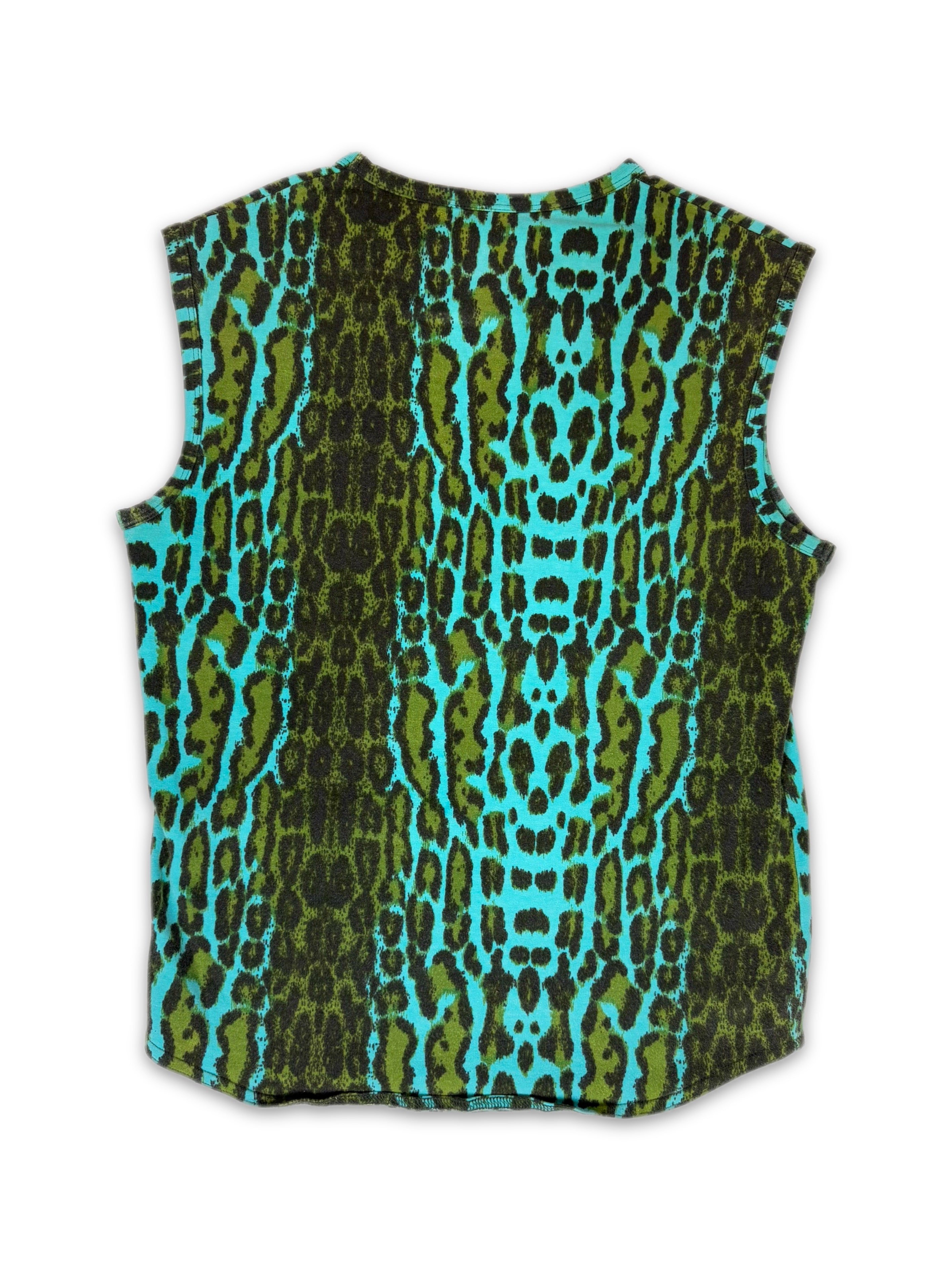 SS99 Raf Simons “Kinetic Youth” Neon Leopard Print Tank Top