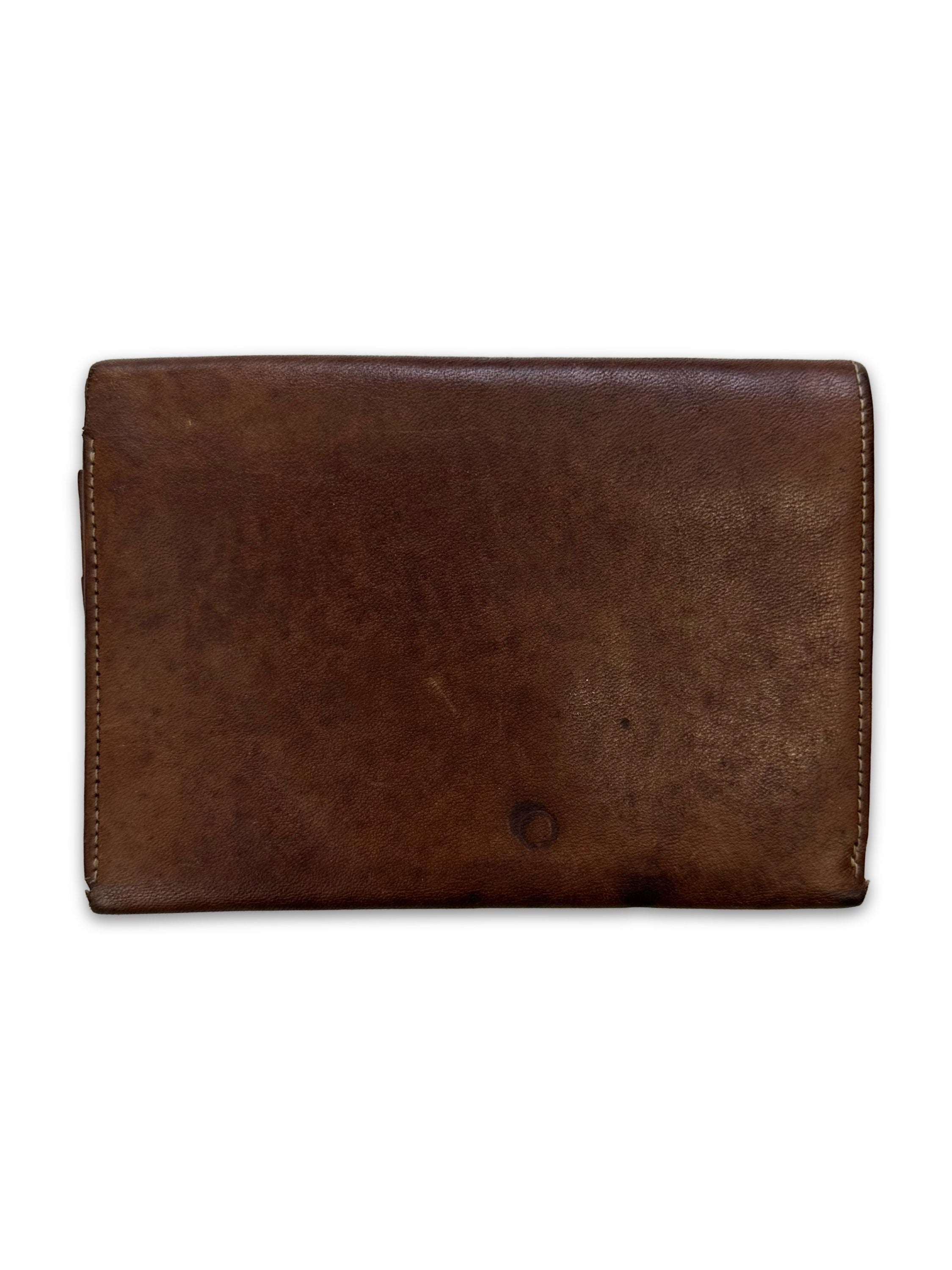 00s Jean Paul Gaultier Brown Leather Bifold Zippered Wallet
