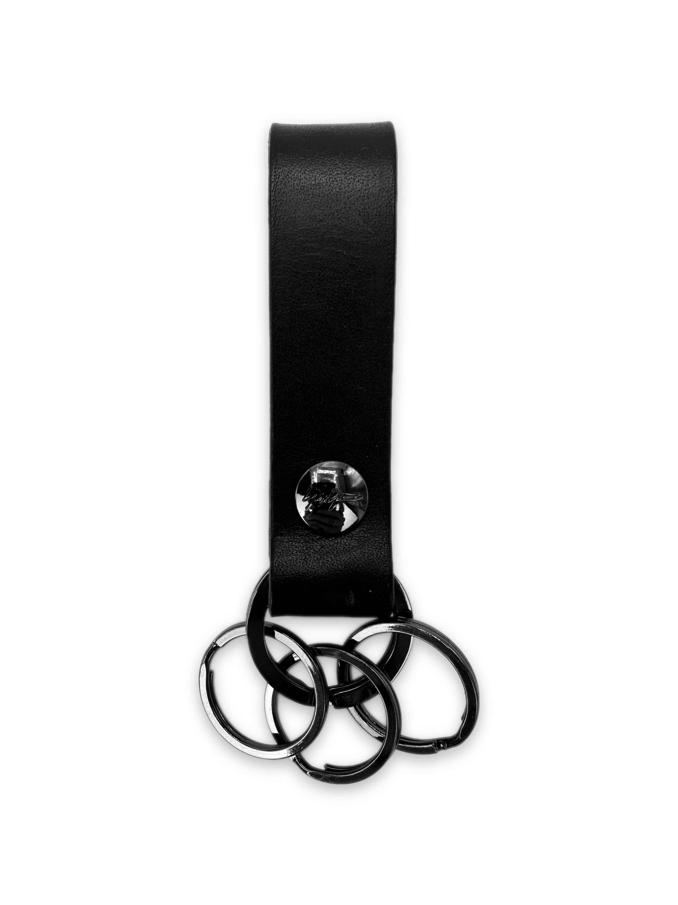 Yohji Yamamoto Black Leather Keychain Belt Accesory