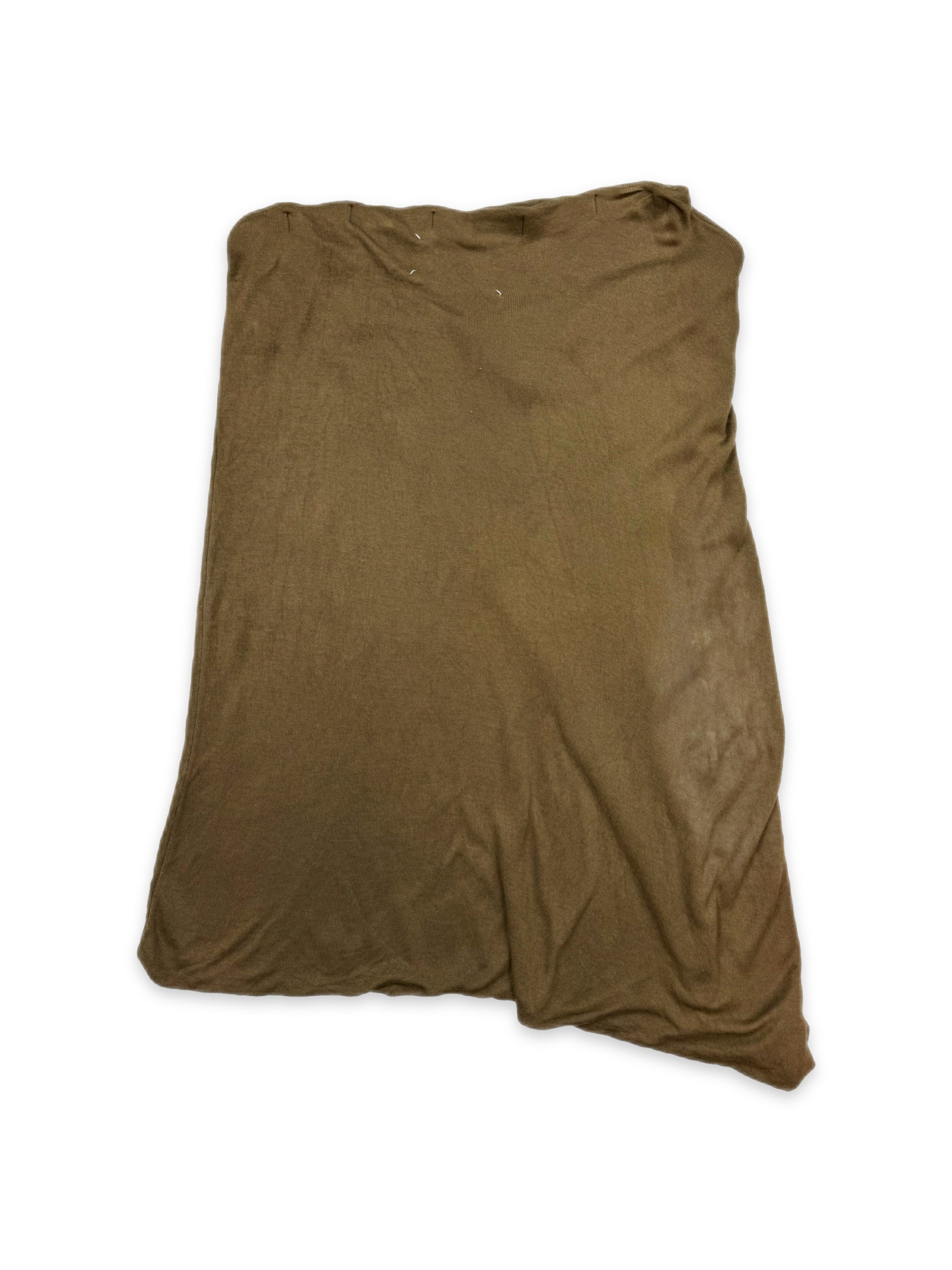 SS08 Maison Margiela 1 Asymmetrical Wrapped Olive Midi Skirt