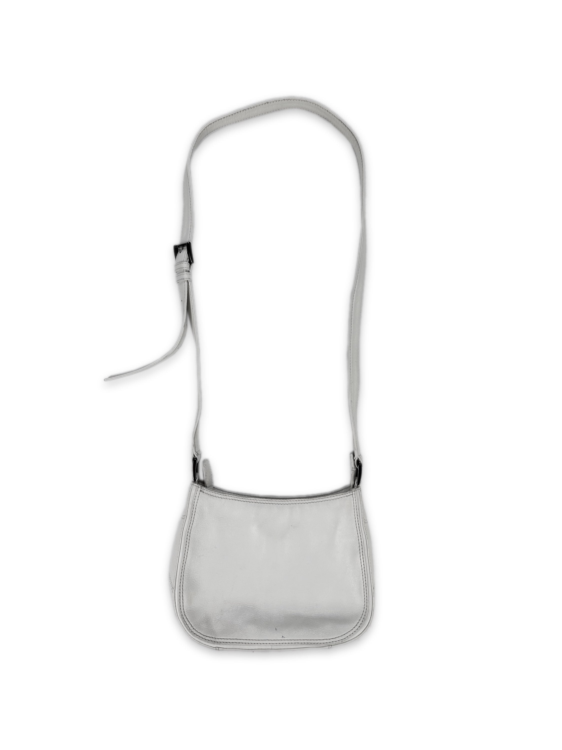 00s Issey Miyake ‘IM Product’ White Leather Crossbody Shoulder Bag