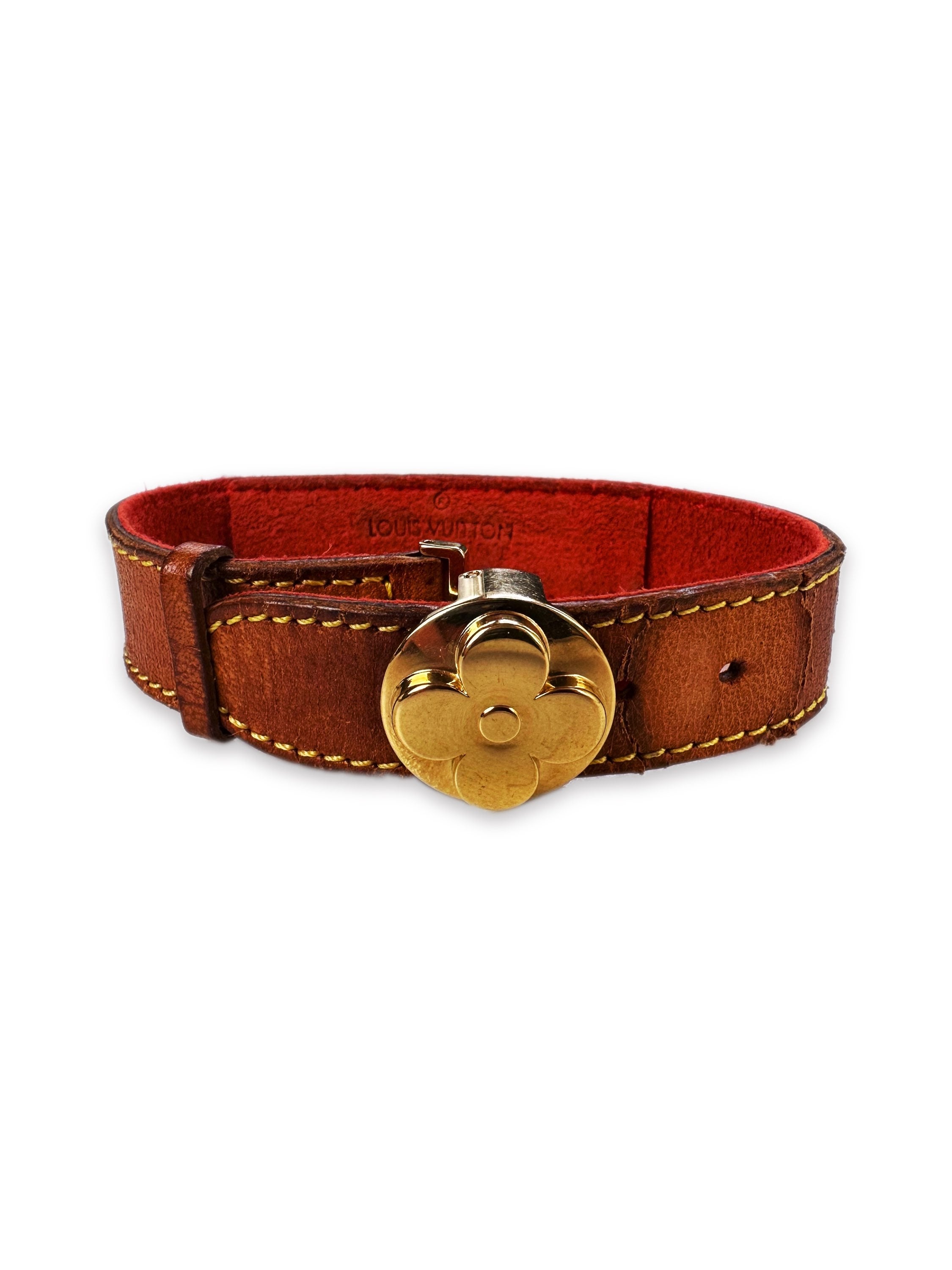 Louis Vuitton Fleur Leather Monogram Belt Bracelet