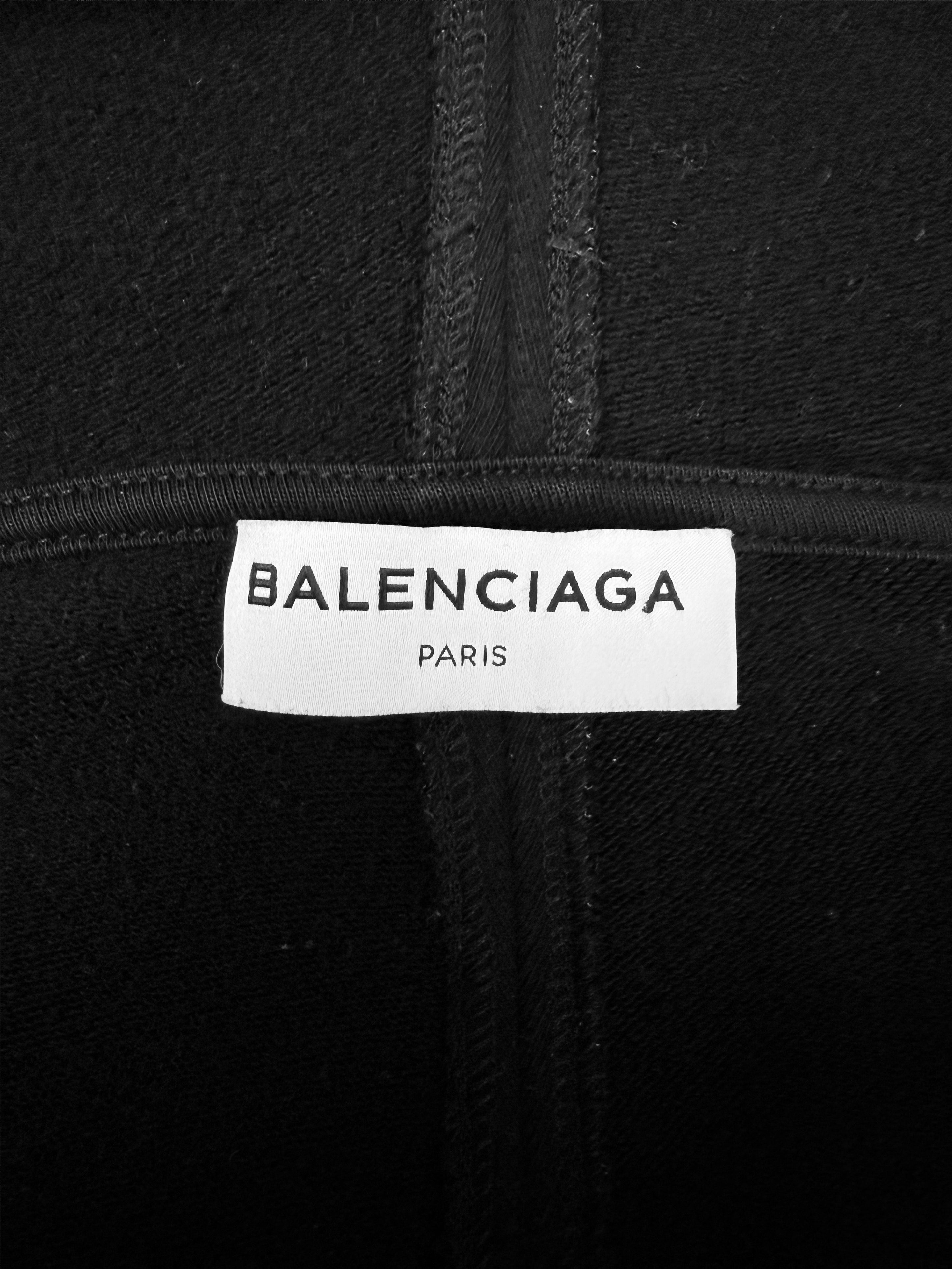 AW17 Balenciaga Mini Logo Zip-up Black Heavy Weight Hoodie