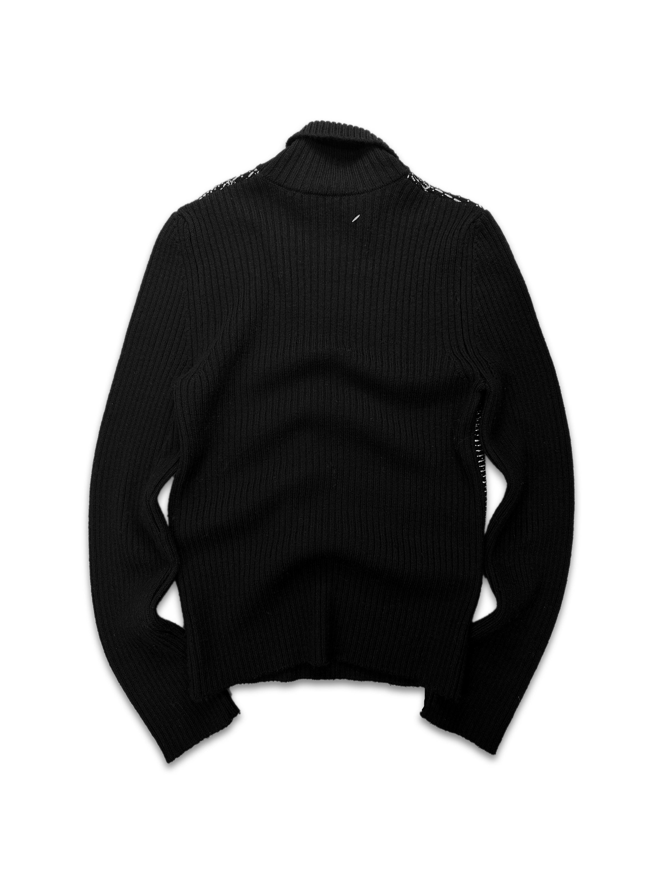 AW15 Maison Margiela ‘Abstract’ Contrast Knit Turtleneck Sweater