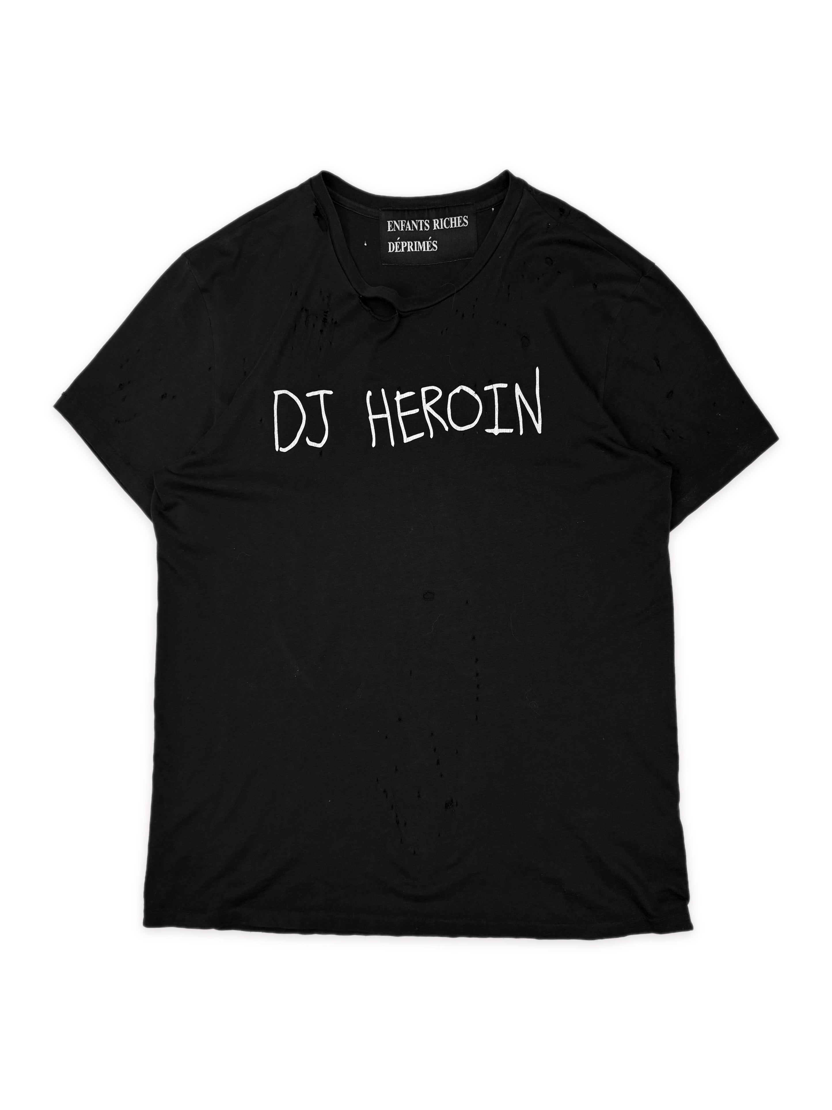 SS14 Enfants Riches Deprimes ‘DJ Heroin’ Black Slogan T-Shirt