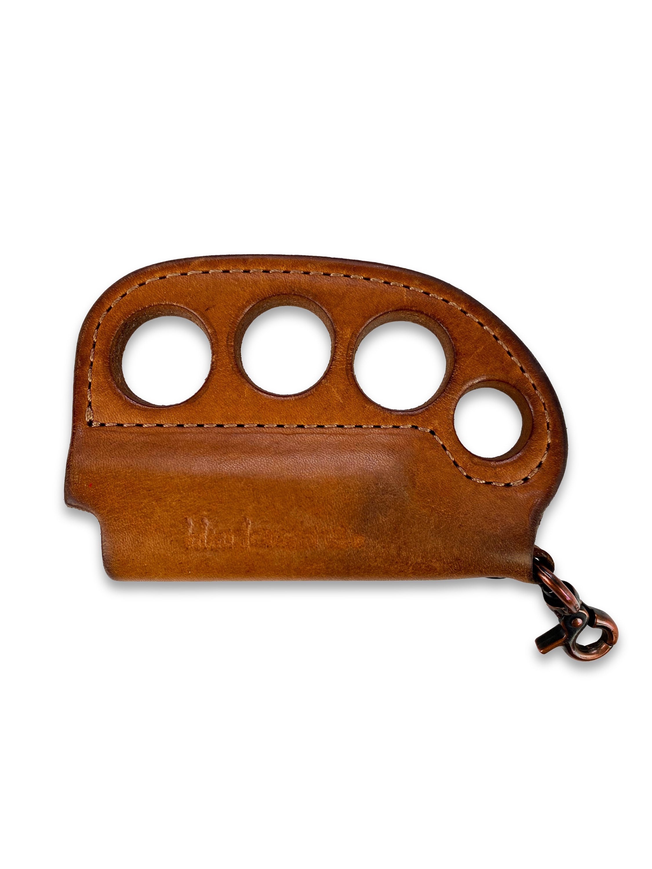 Blackmeans Leather Brass Knuckle Duster Lighter Holder