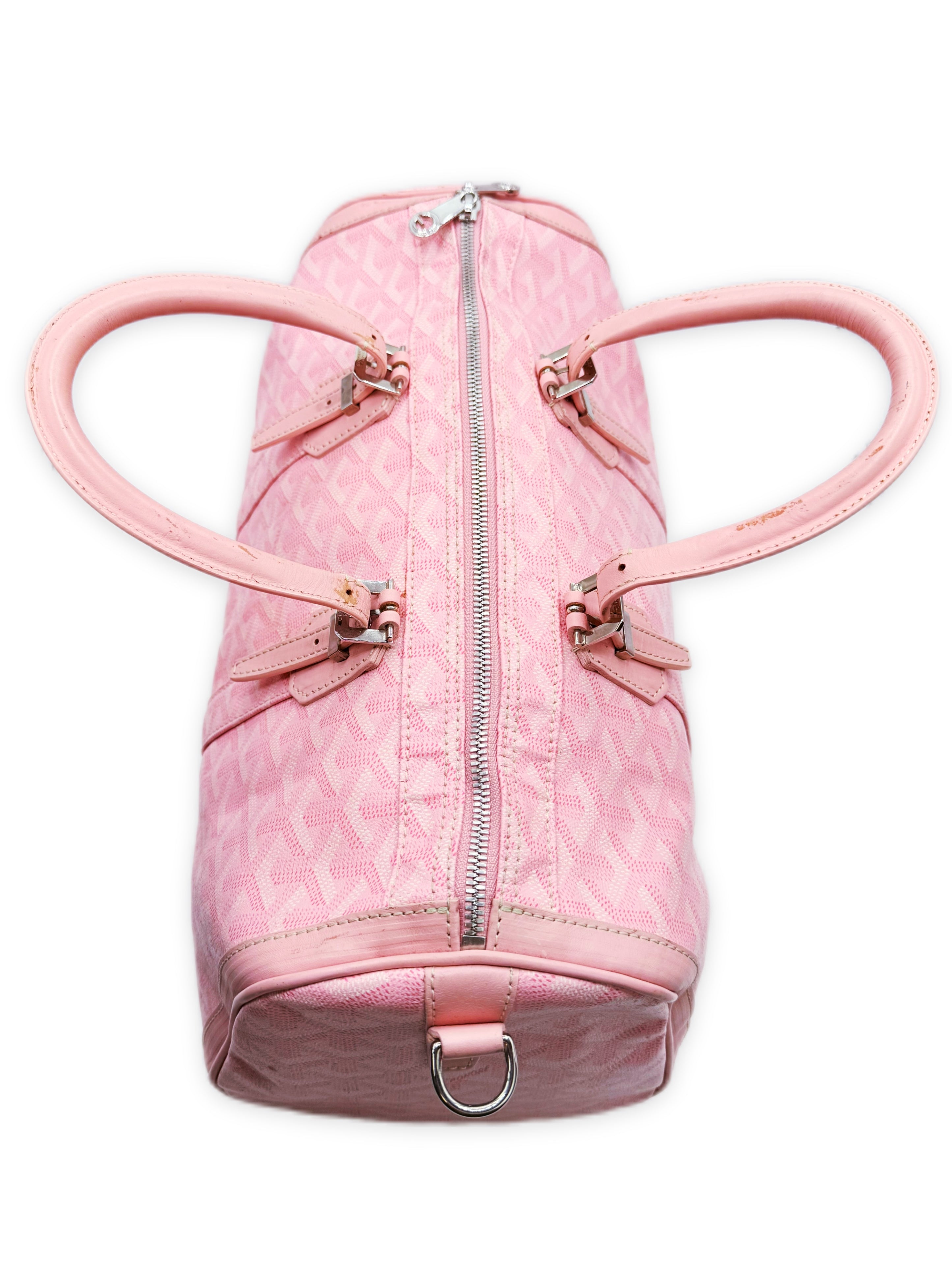 2008 Goyard 35 Sakura Baby Pink Japan Exclusive Croisière Leather Duffle Bag