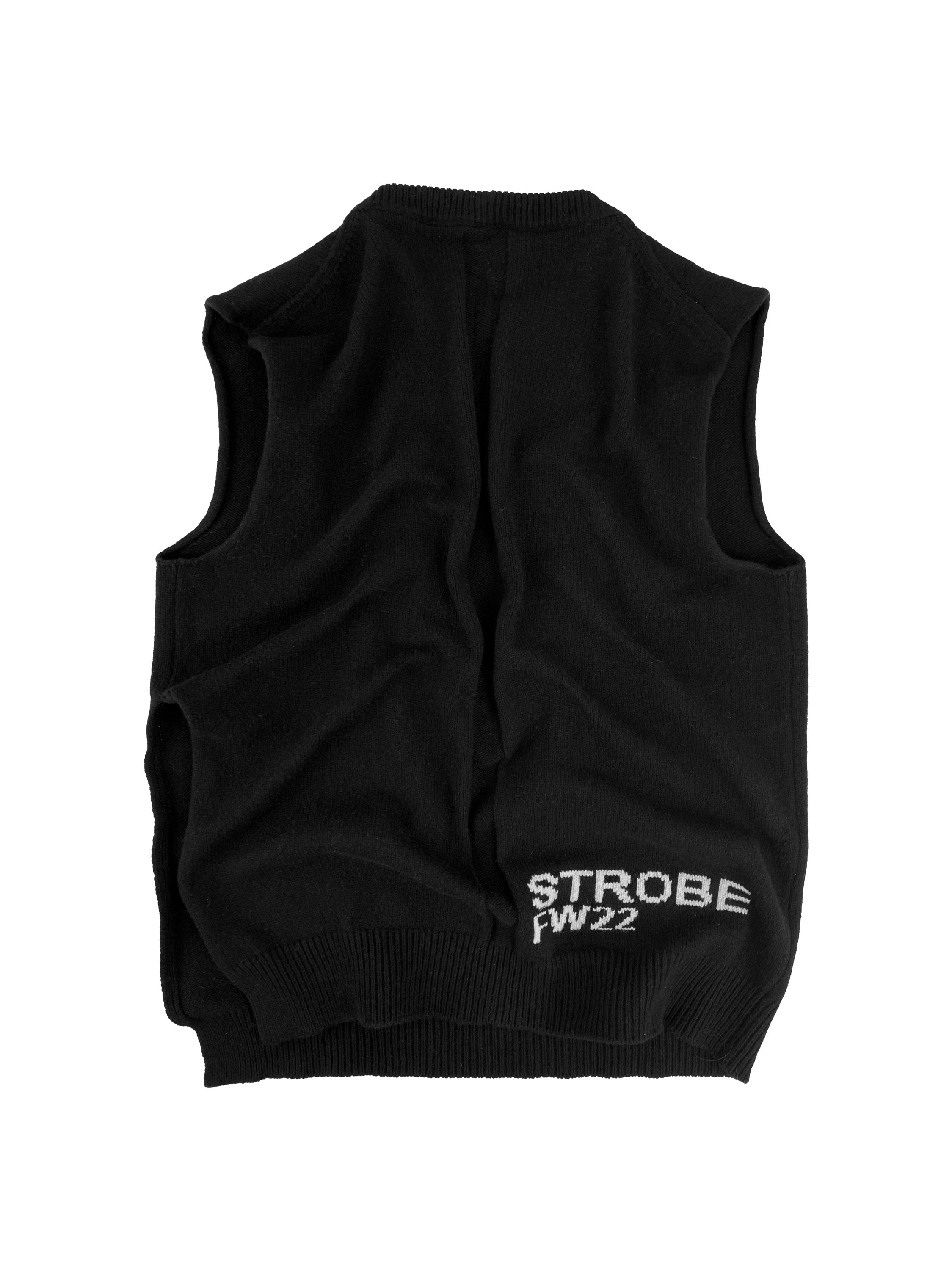 AW22 RICK OWENS 'URINAL' ROTTEN CREW BLACK KNITTED TANK-TOP