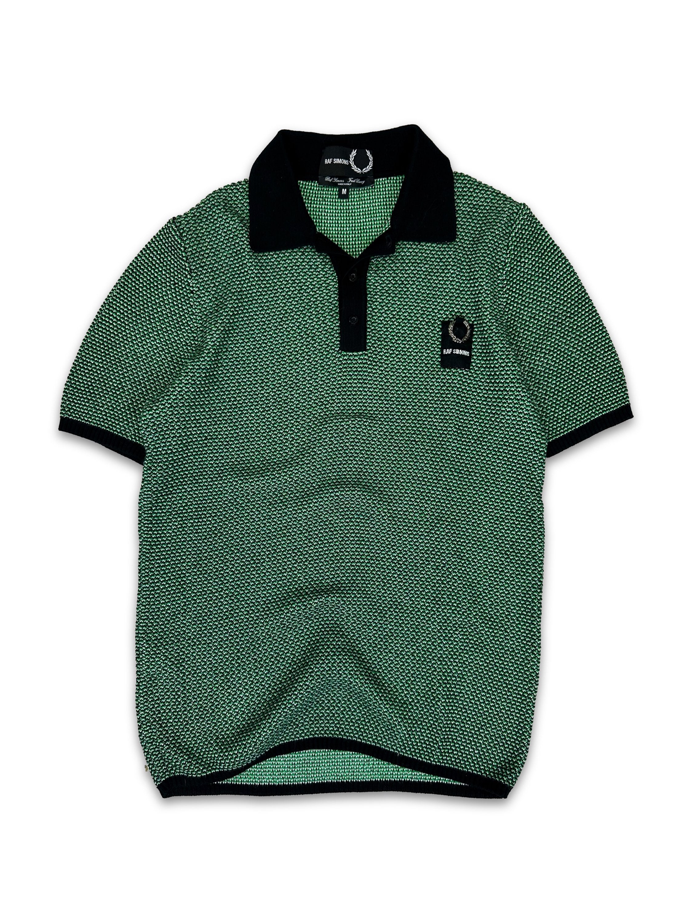 2017 Raf Simons x Fred Perry Emerald Green Knitted Polo Shirt