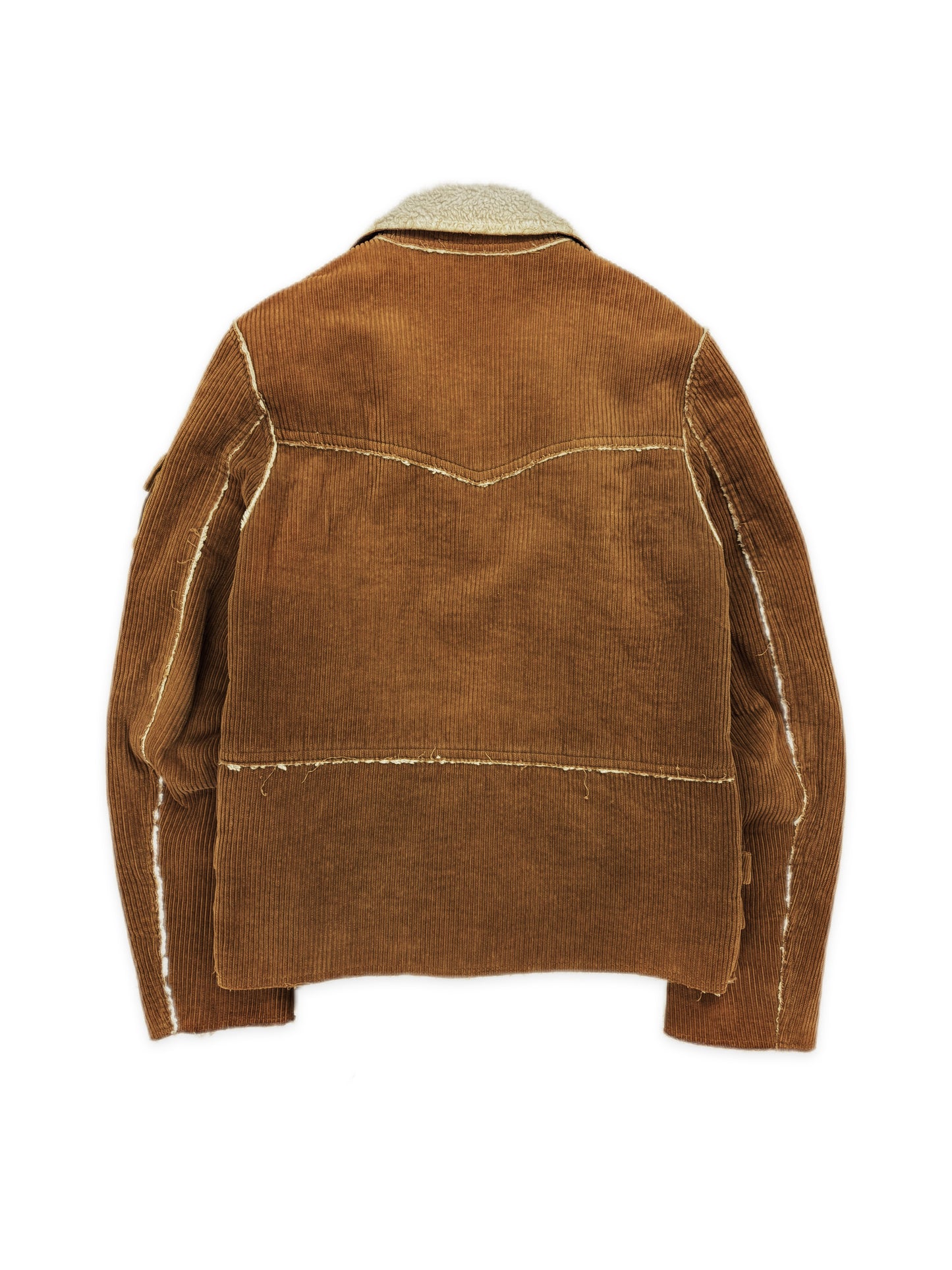 AW03 Raf Simons ‘Closer’ Shearling Lined Beige Perfecto Biker Jacket