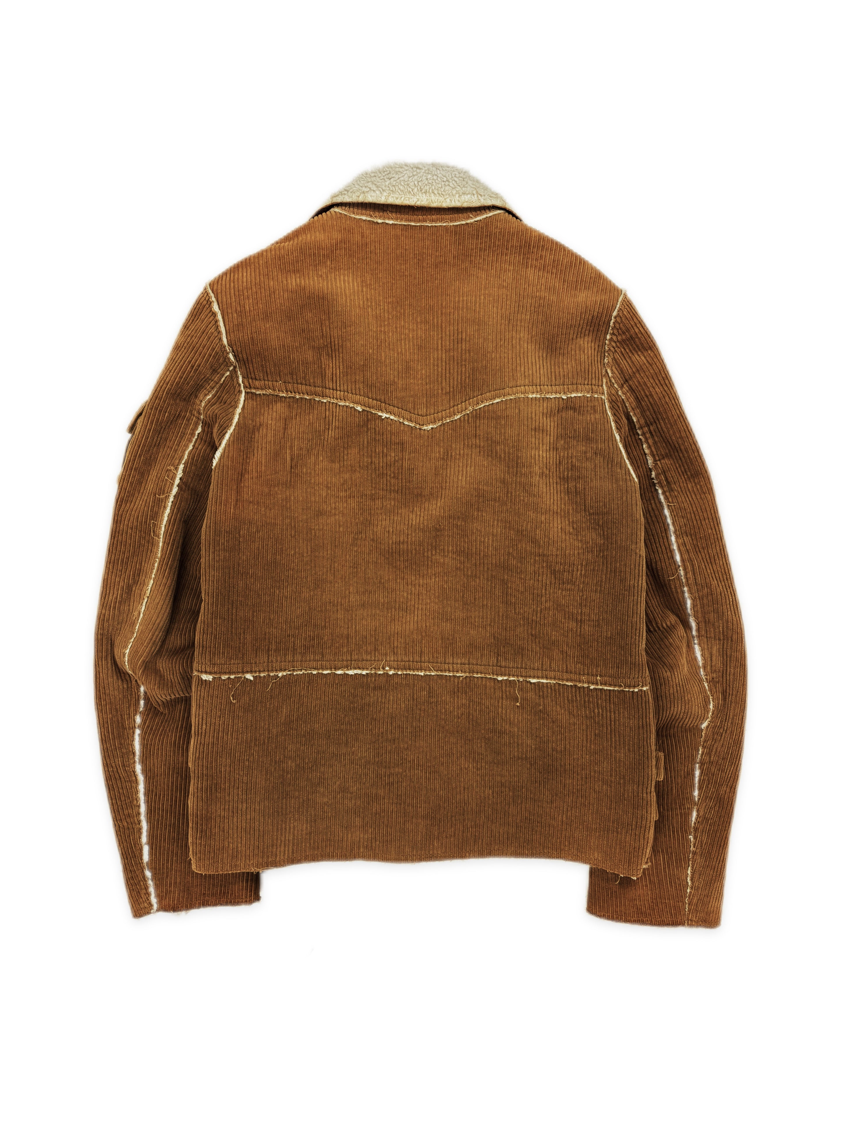 AW03 Raf Simons ‘Closer’ Shearling Lined Beige Perfecto Biker Jacket