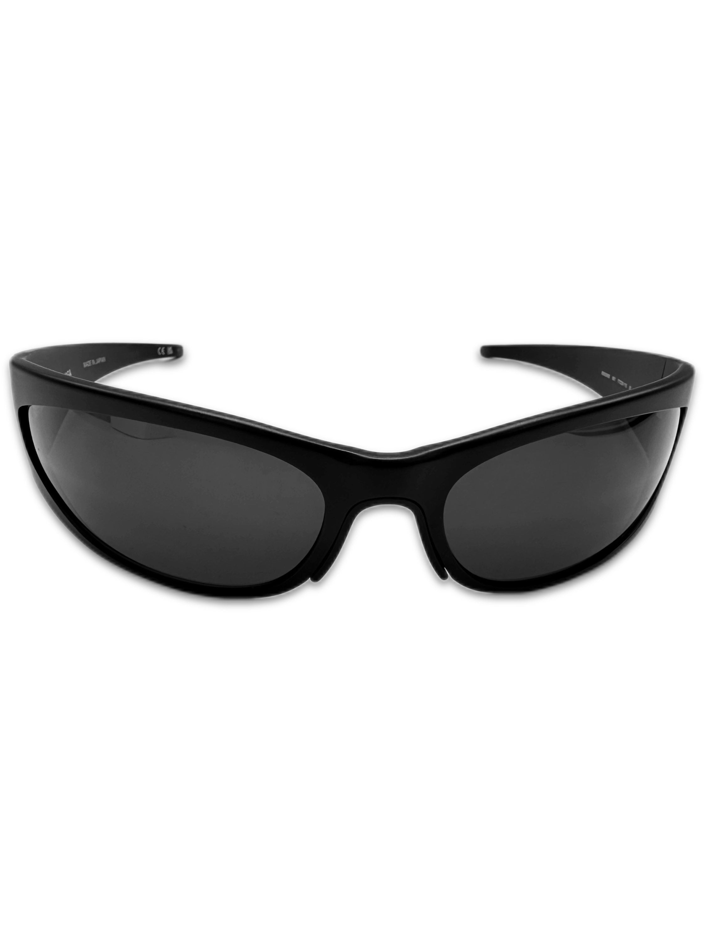 AW22 Balenciaga ‘Skin Cat’ Wrap Around Glossy Black Sunglasses