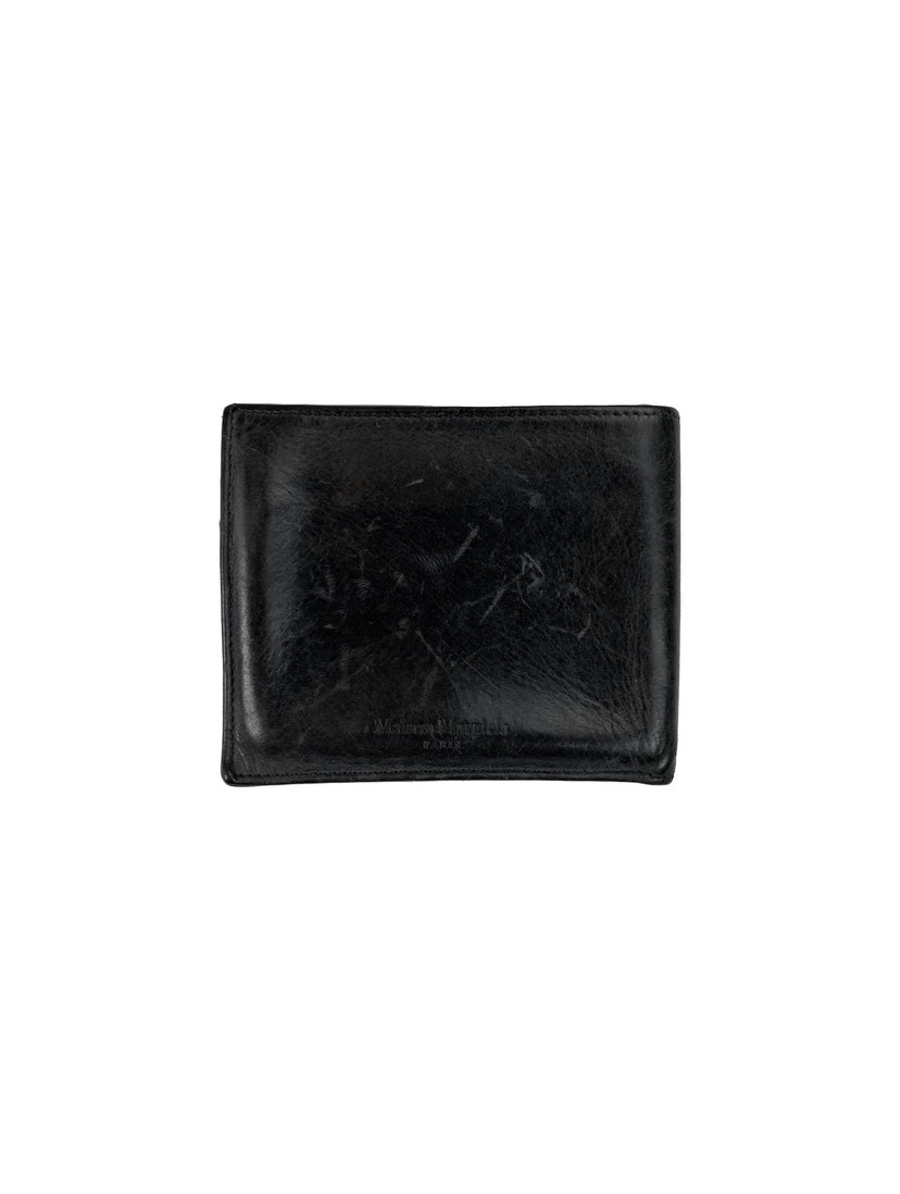 Margiela 11 Leather Paint Splatter Black Bifold Wallet