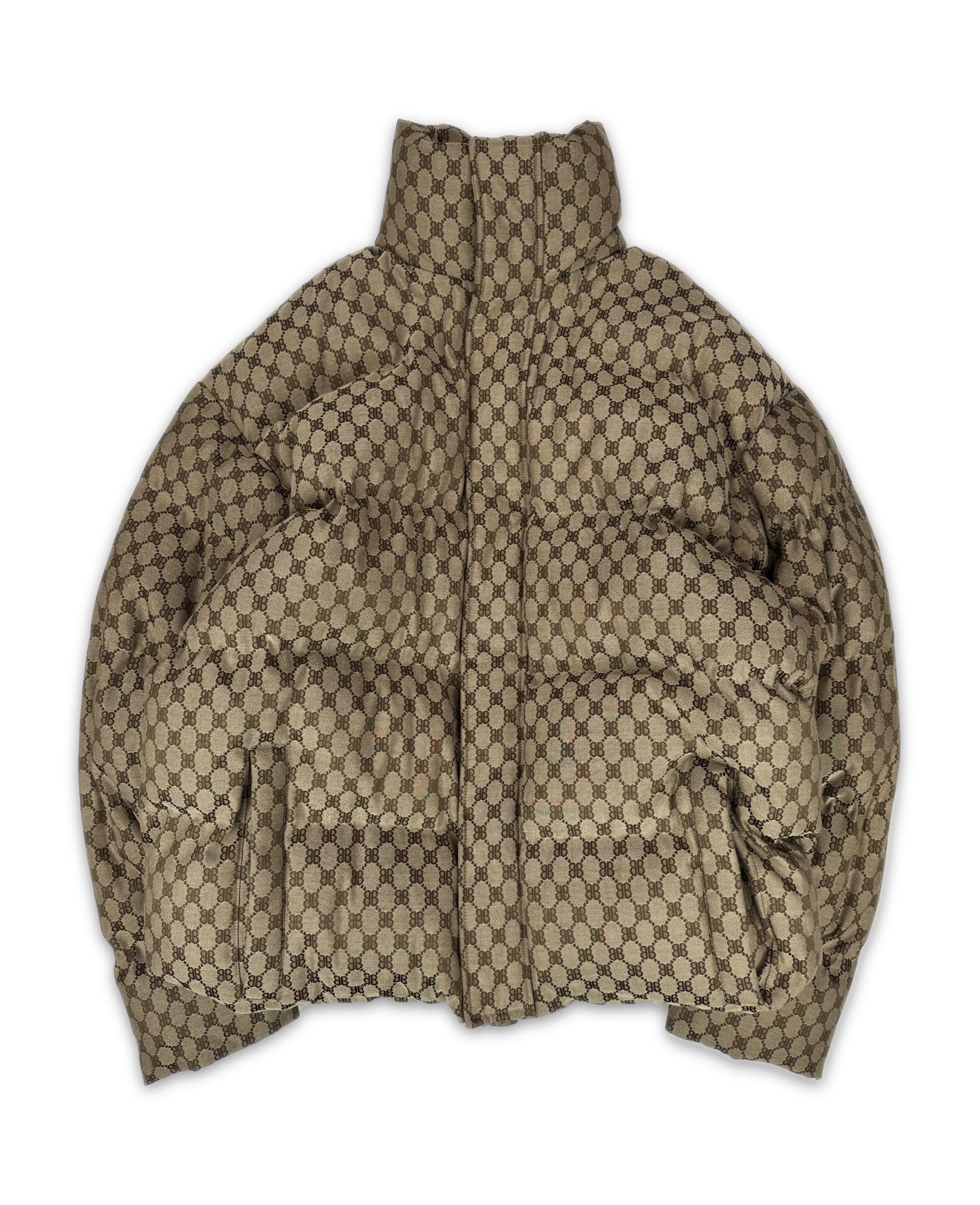 SS22 Balenciaga x Gucci ‘Hacker Project’ Monogram Puffer Jacket