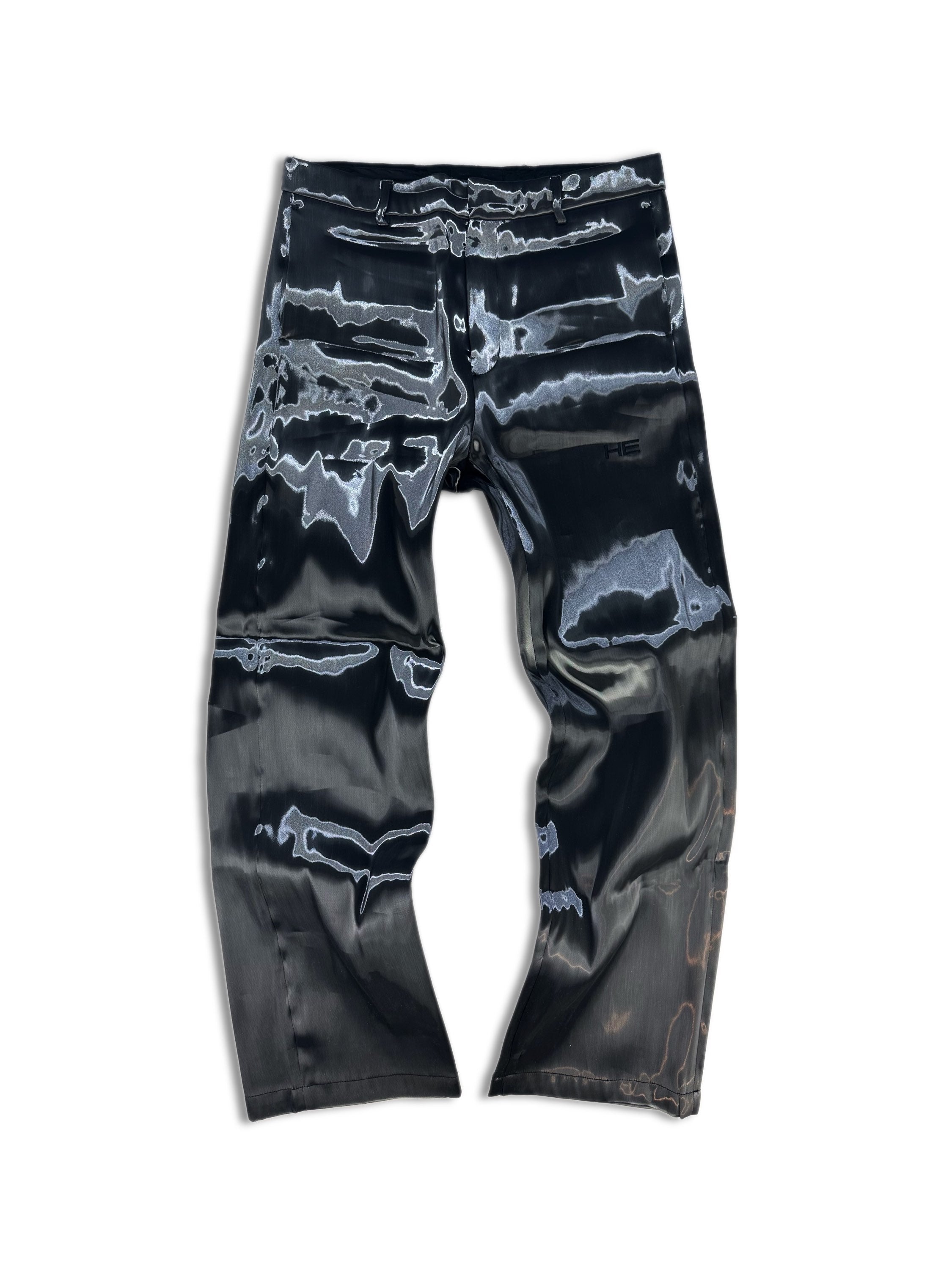 SS23 Heliot Emil ‘Liquid Metal’ Satin Reflective Pants
