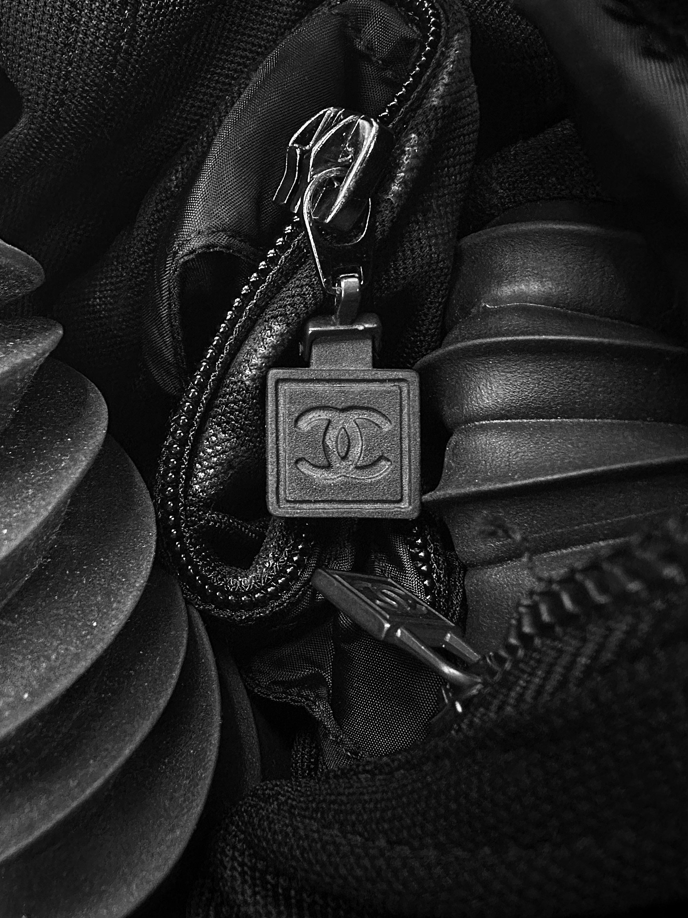 2004 Chanel Sport ‘Ski’ Black Logo Neon Full-zip Jacket