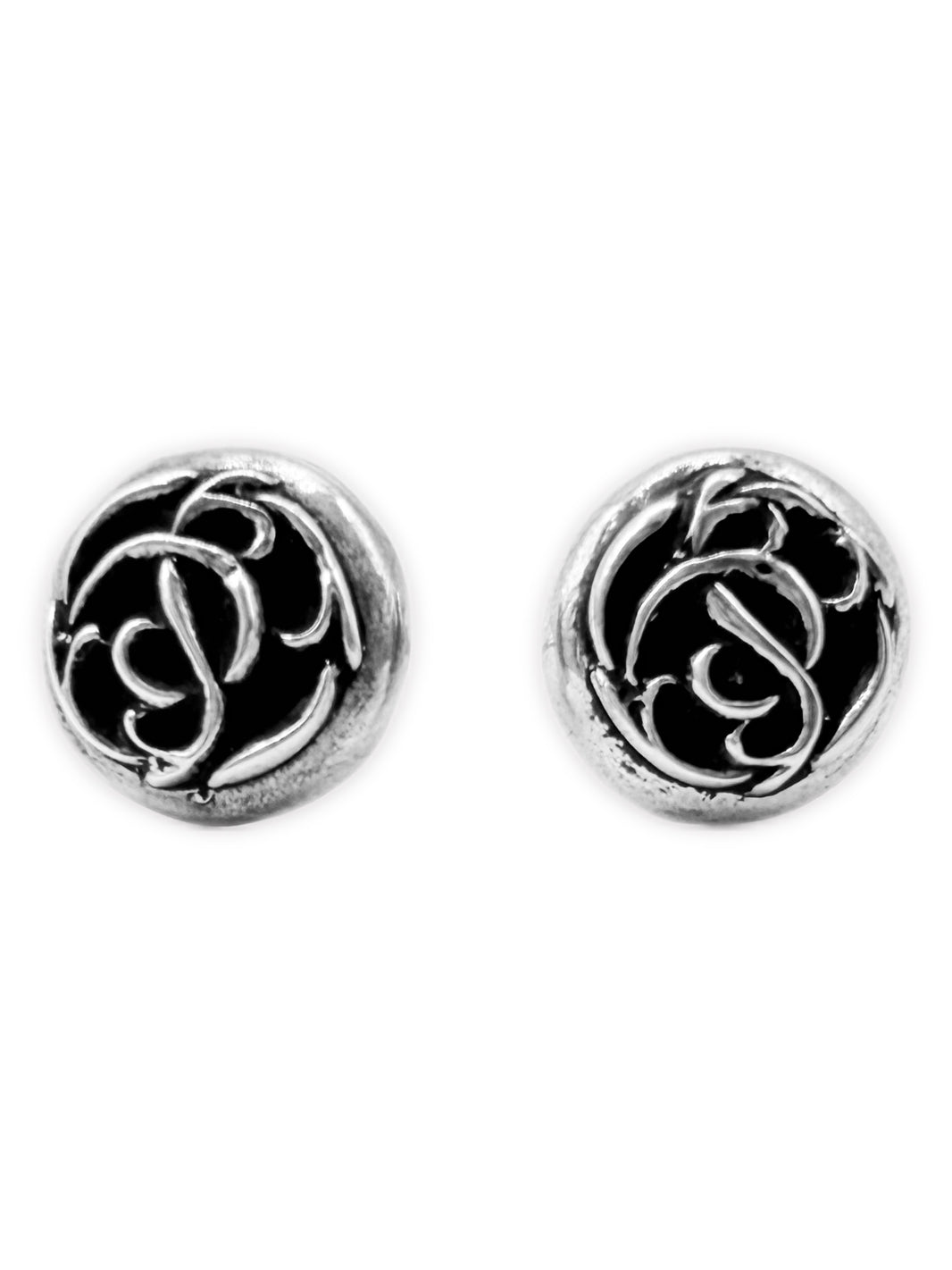 Chrome Hearts Floral Stud .925 Silver Earrings Set