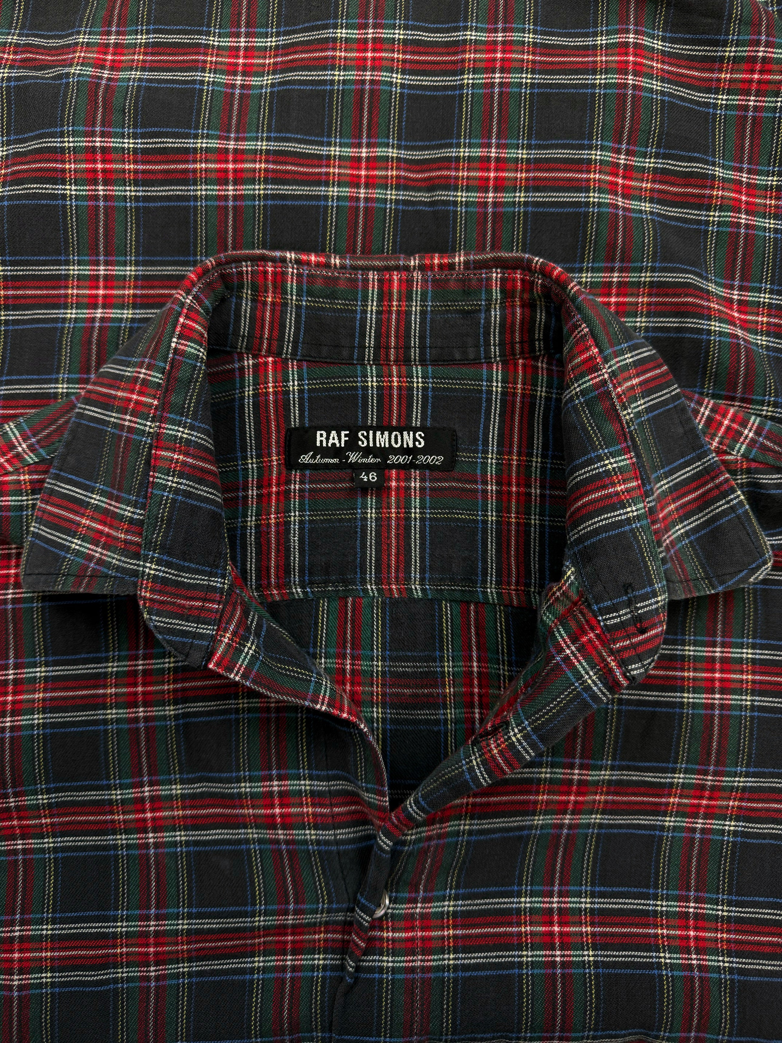 AW01 Raf Simons ‘Riot, Riot, Riot’ Red Long Sleeve Flannel