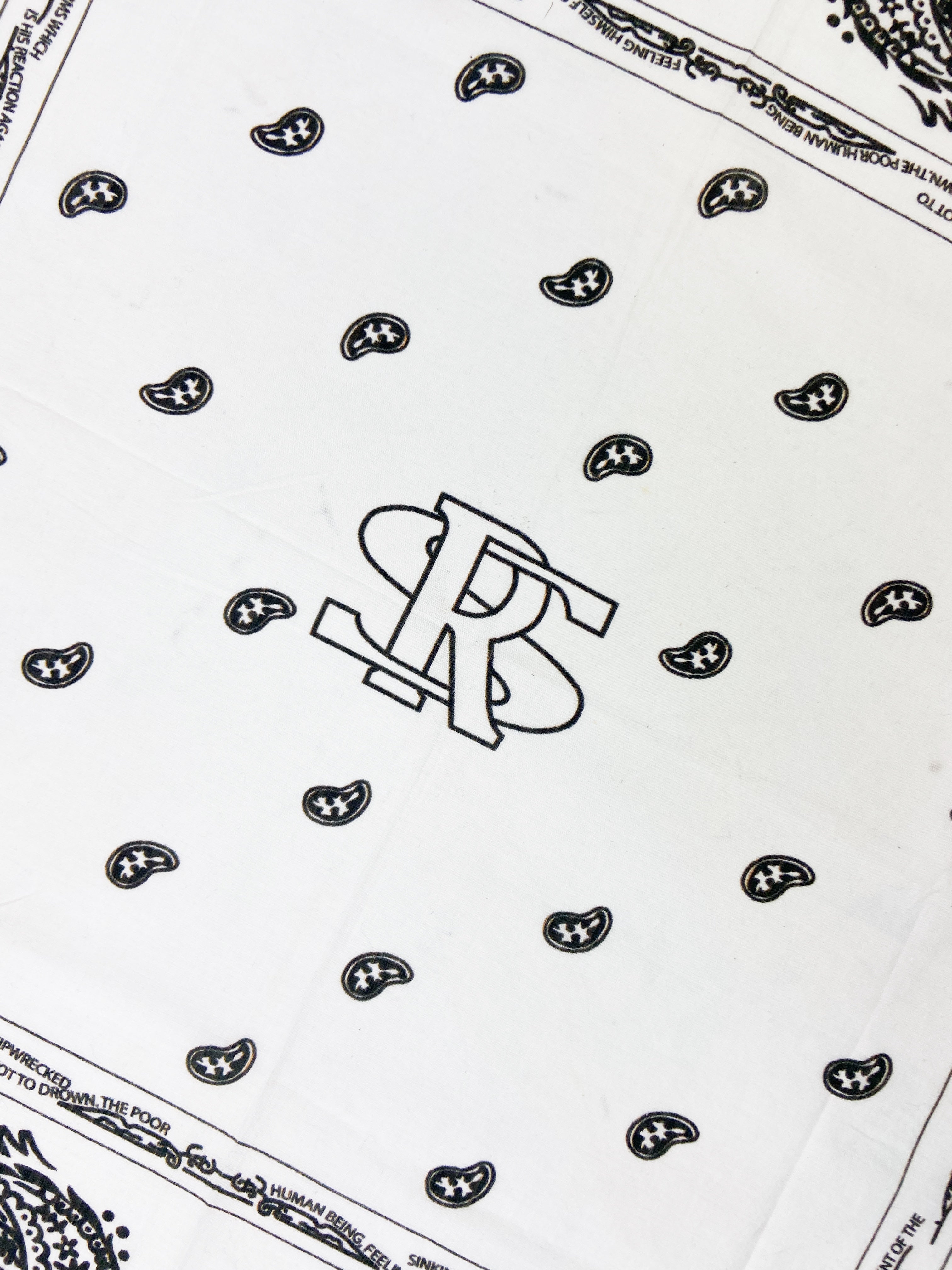 AW04 Raf Simons “Waves” Paisley Print Poem Bandana