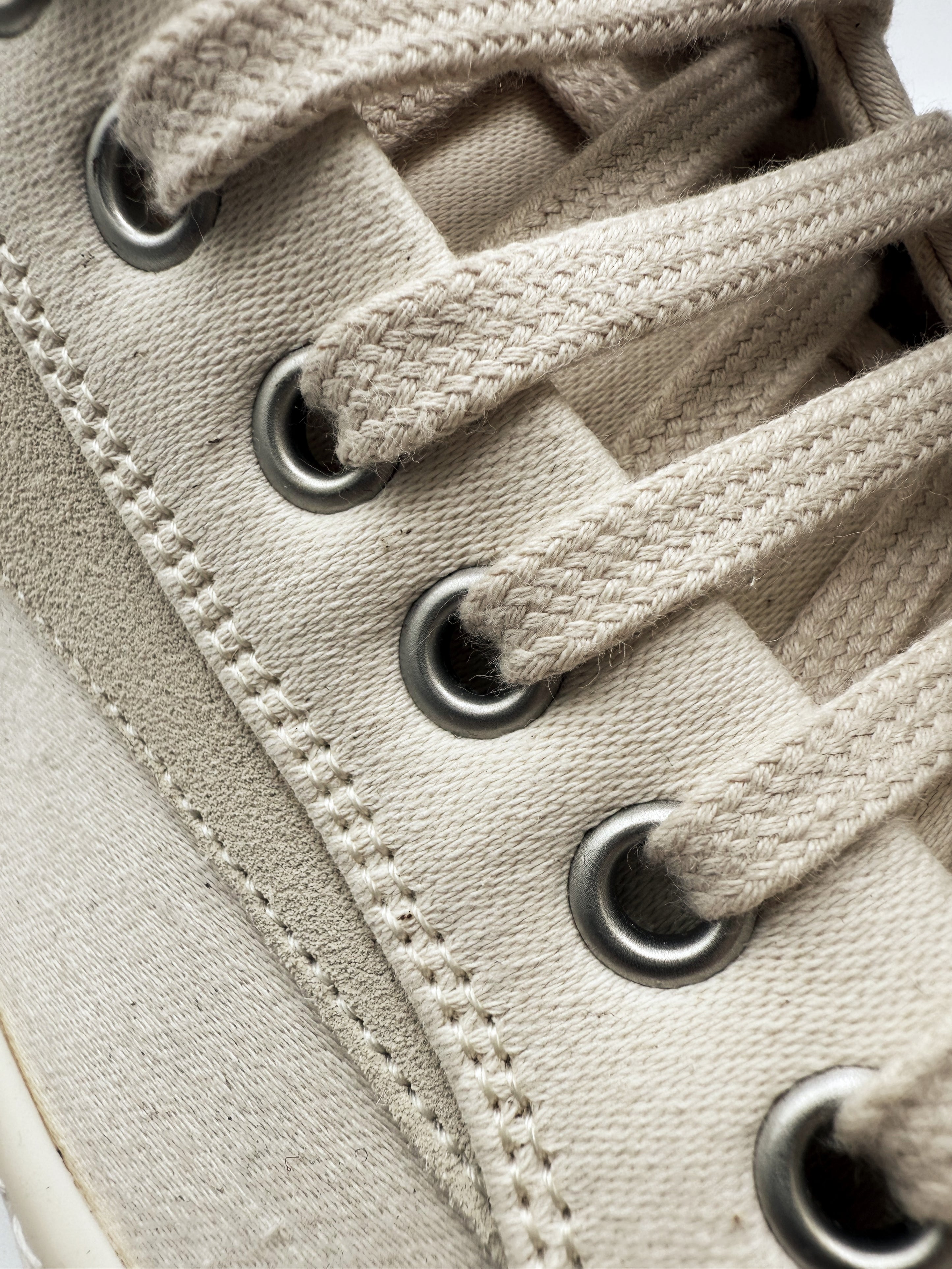 Rick Owens ‘Vans’ Lido Hi-top Beige Canvas Sneakers