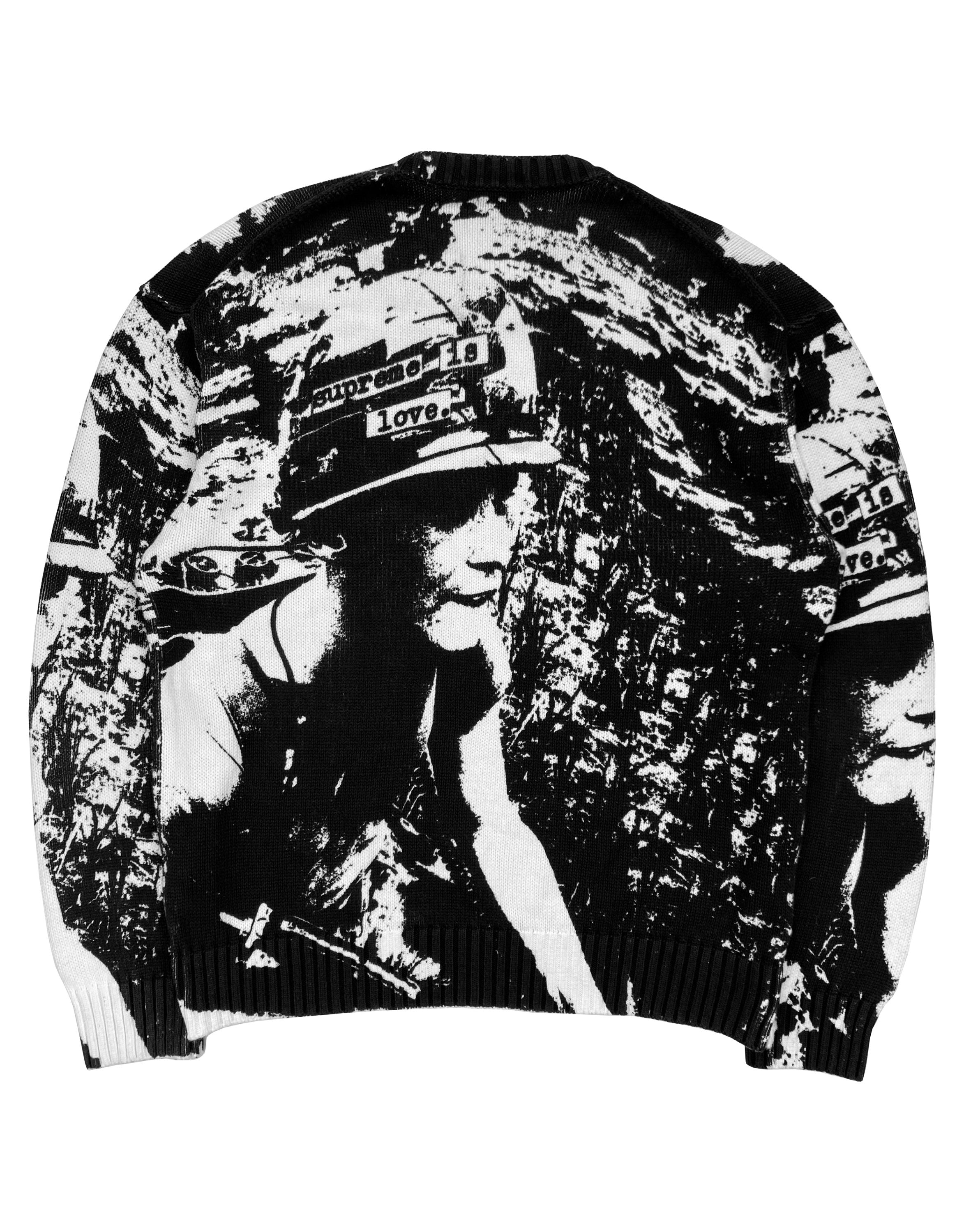 FW19 Supreme “Meat is Murder” Full Print Black Knitted Sweater