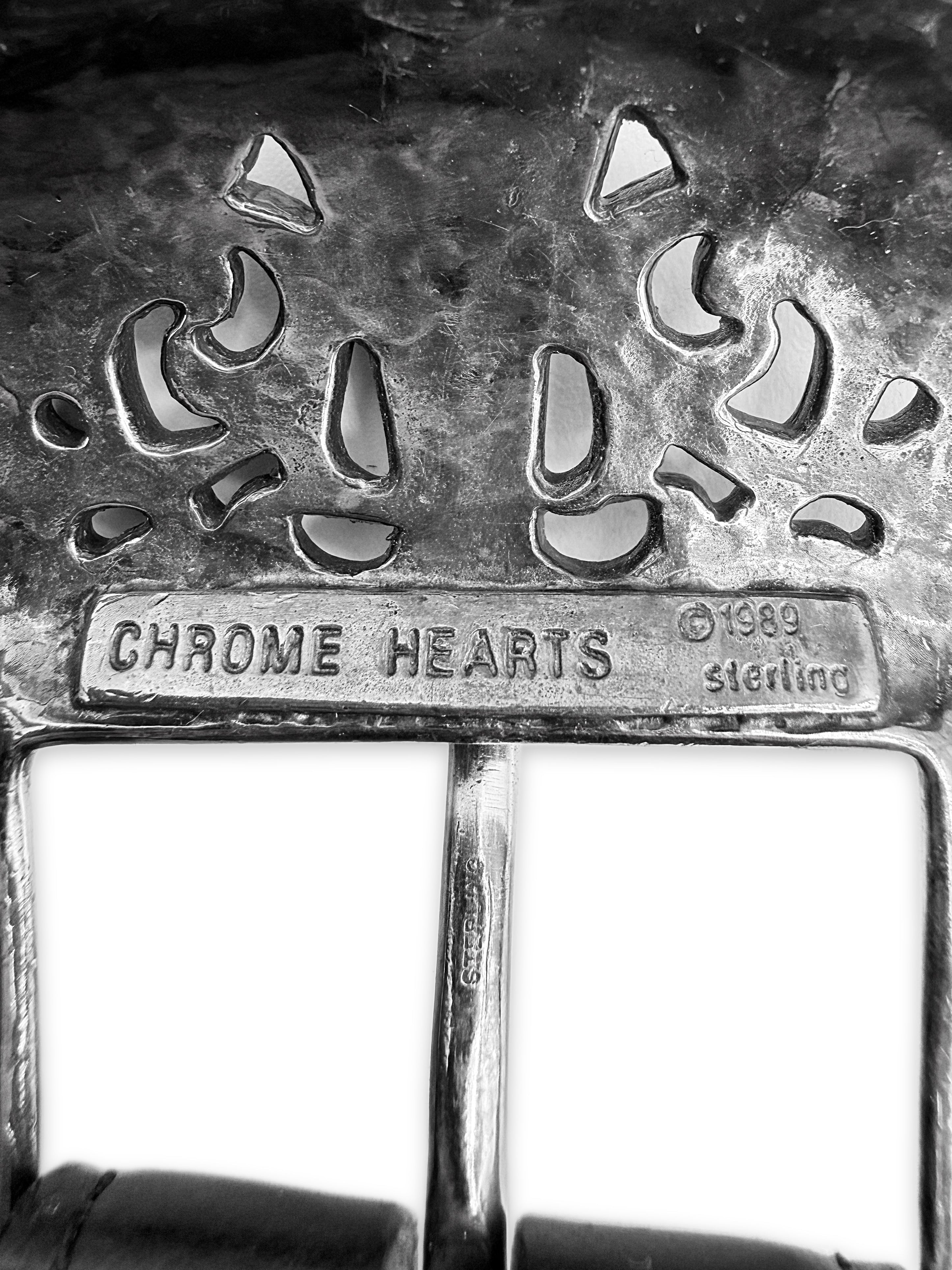 Chrome Hearts 3 Piece Western .925 Silver Leather Belt