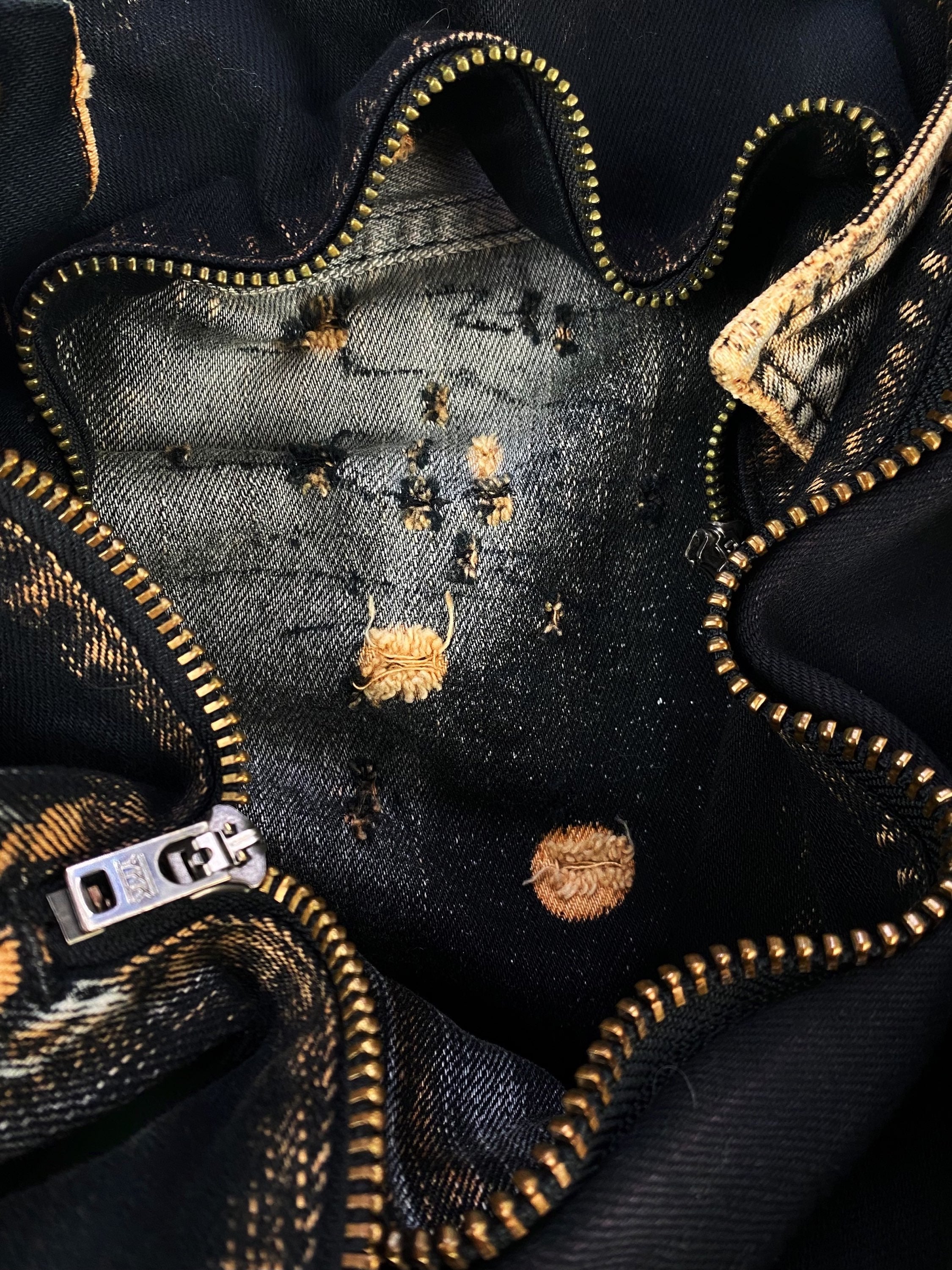 00s Le Grande Bleu (L.G.B) ‘Biker’ Cut Distressed Denim Jacket