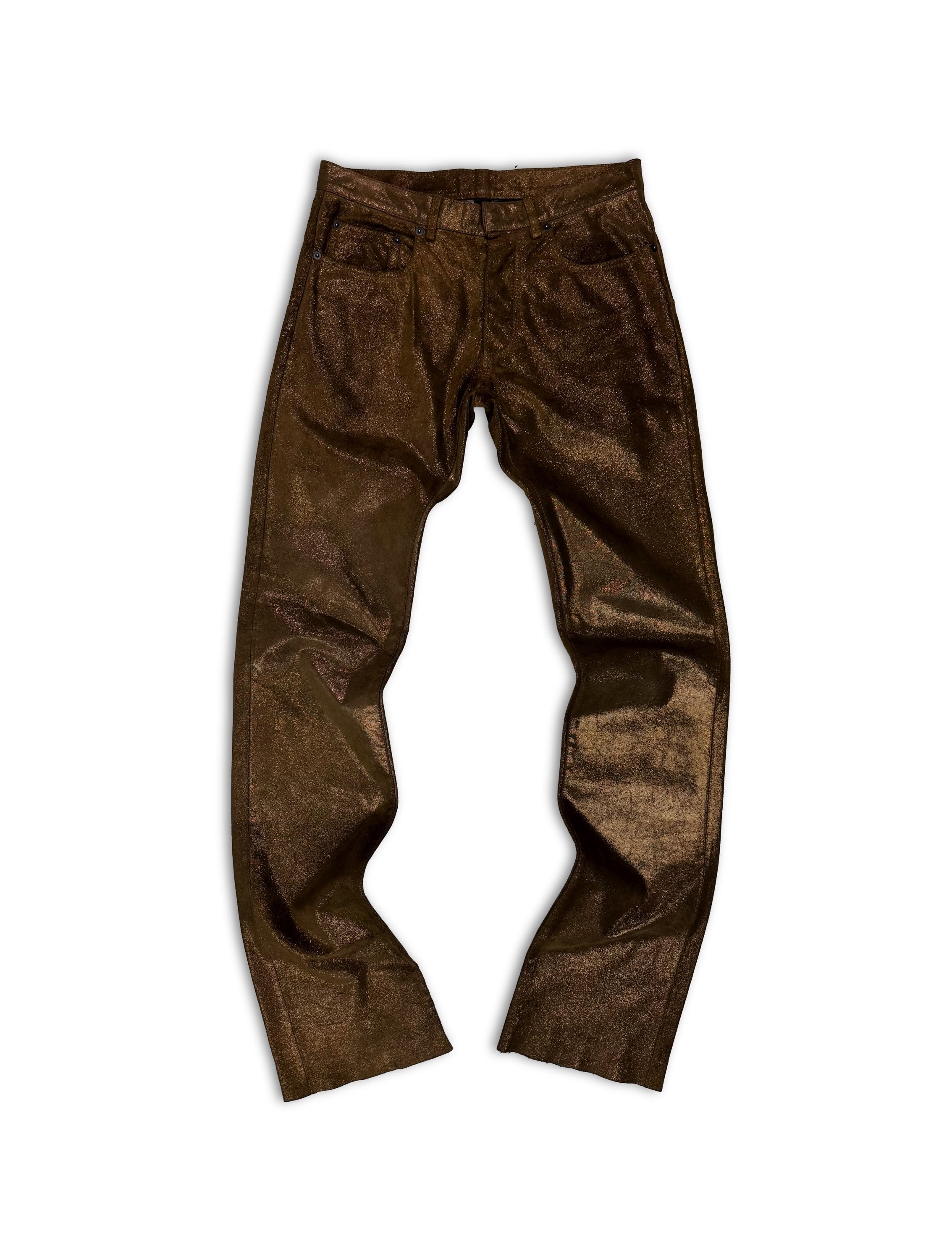AW05 Dior by Hedi Slimane ‘Glitter’ Suede Copper Pants