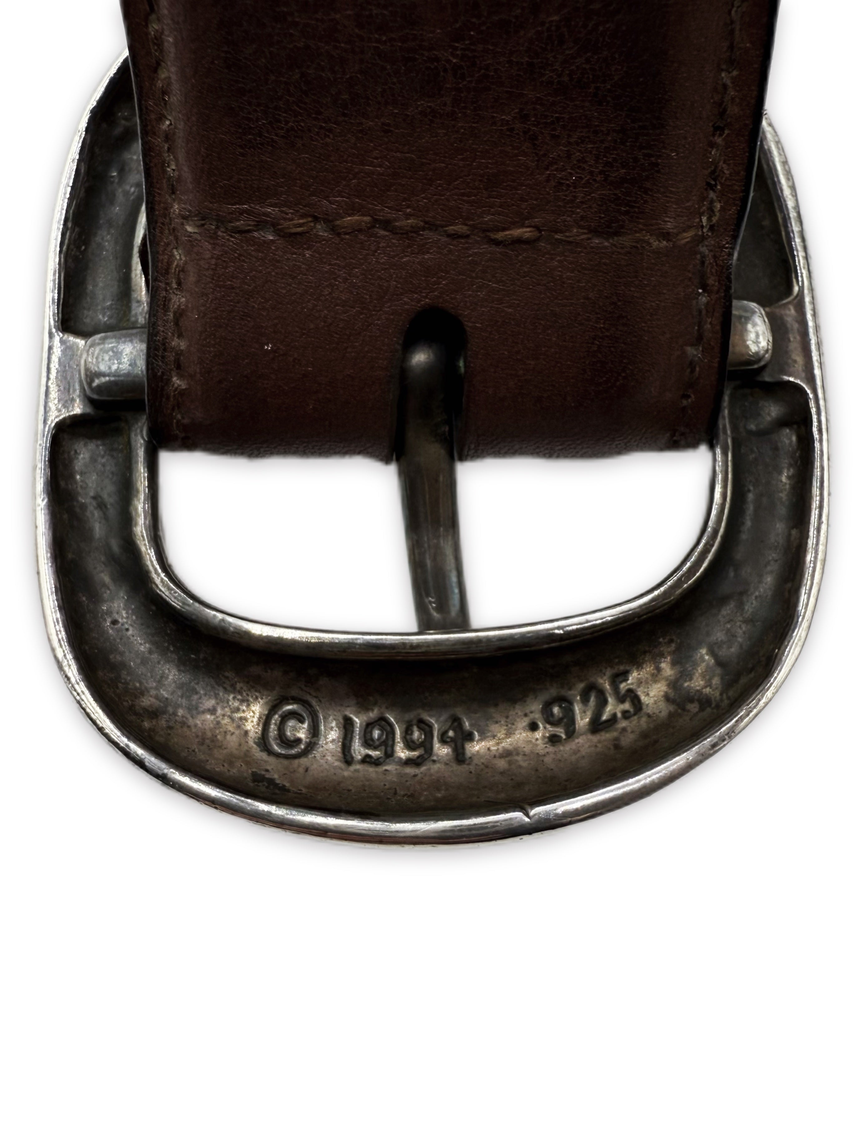 Chrome Hearts Gunslinger Brown Leather .925 Silver Belt