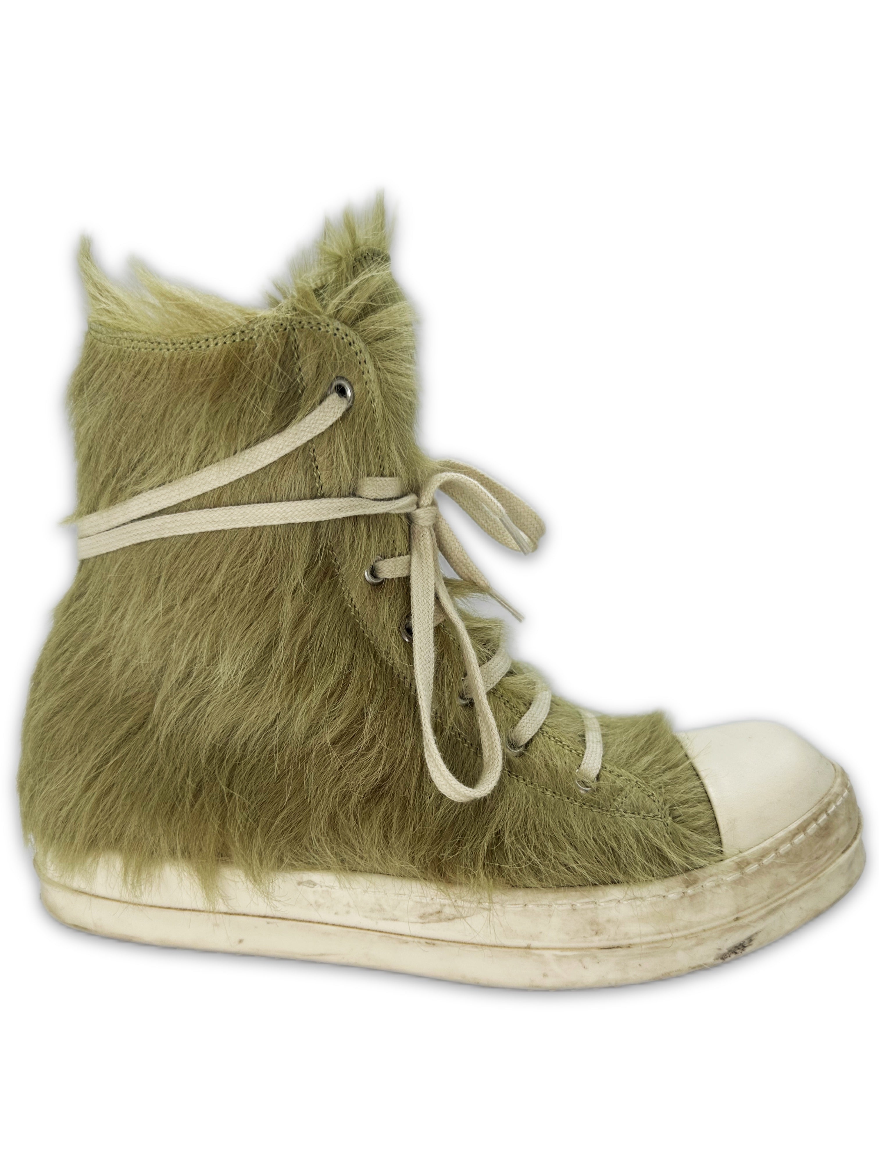 AW21 Rick Owens Pony Hair ‘Gethesmane’ Dirty Acid / Milk Ramone Sneakers