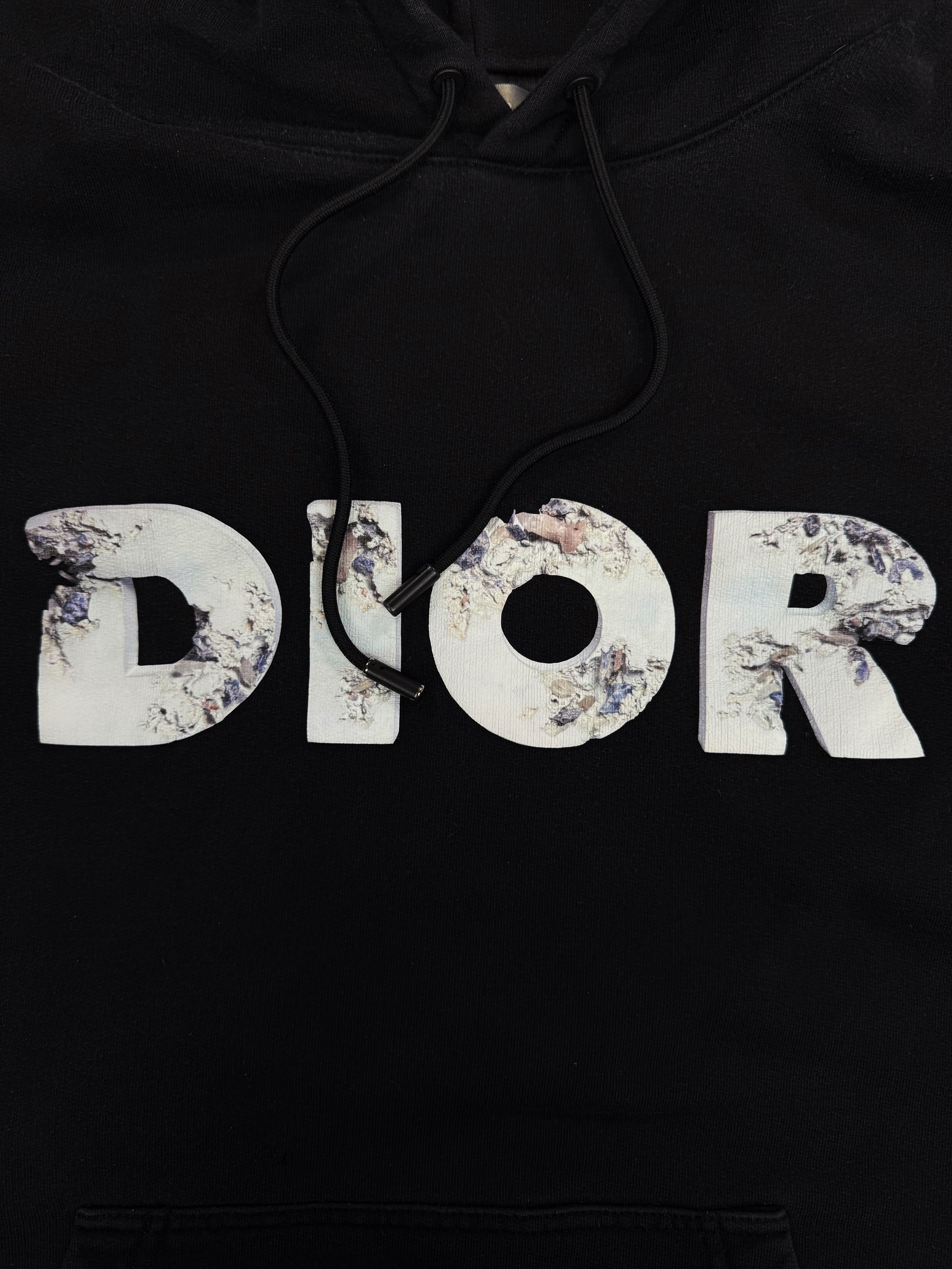 Dior x Daniel Arsham Black Heavyweight Logo Hoodie