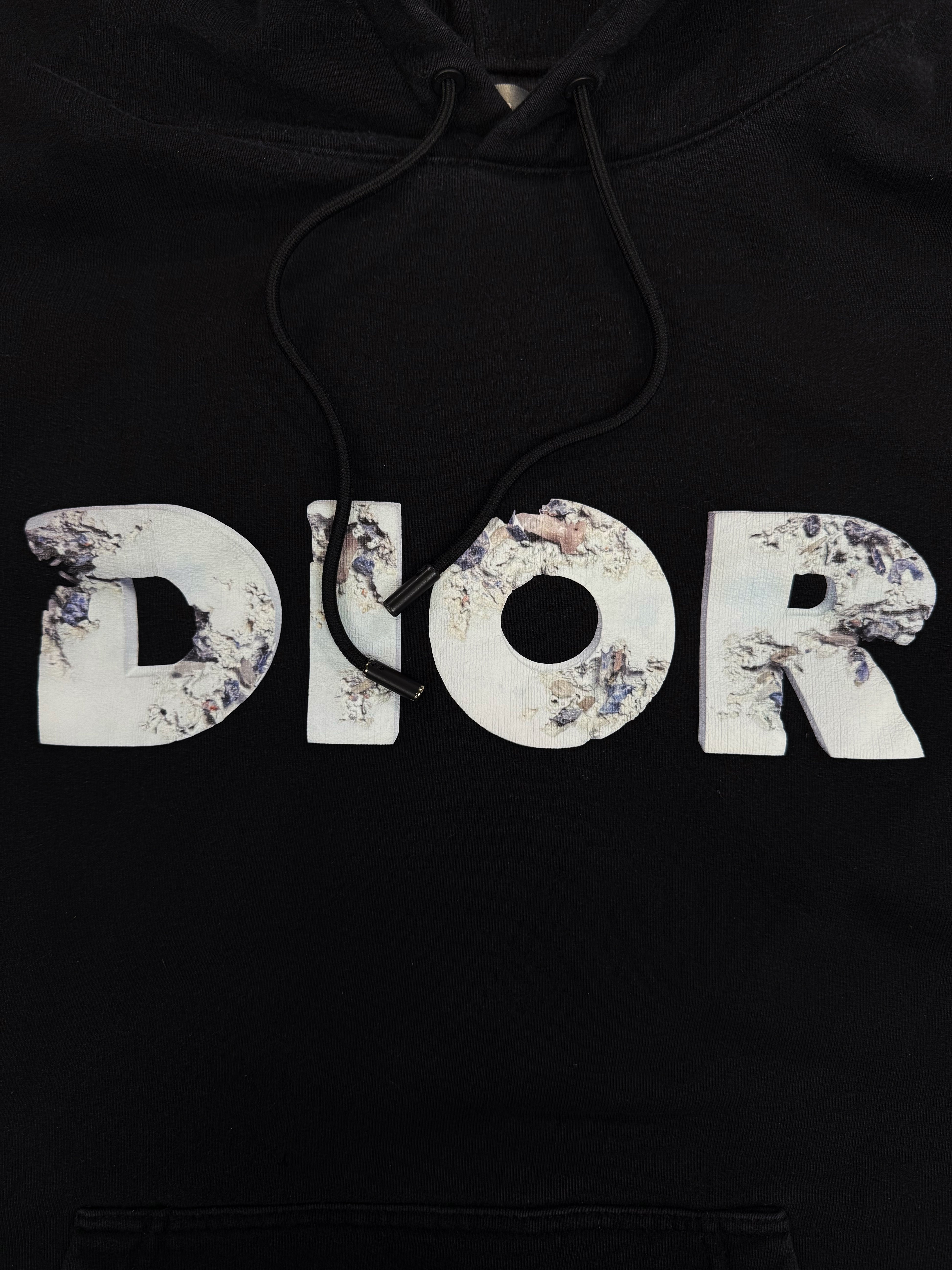 Dior x Daniel Arsham Black Heavyweight Logo Hoodie