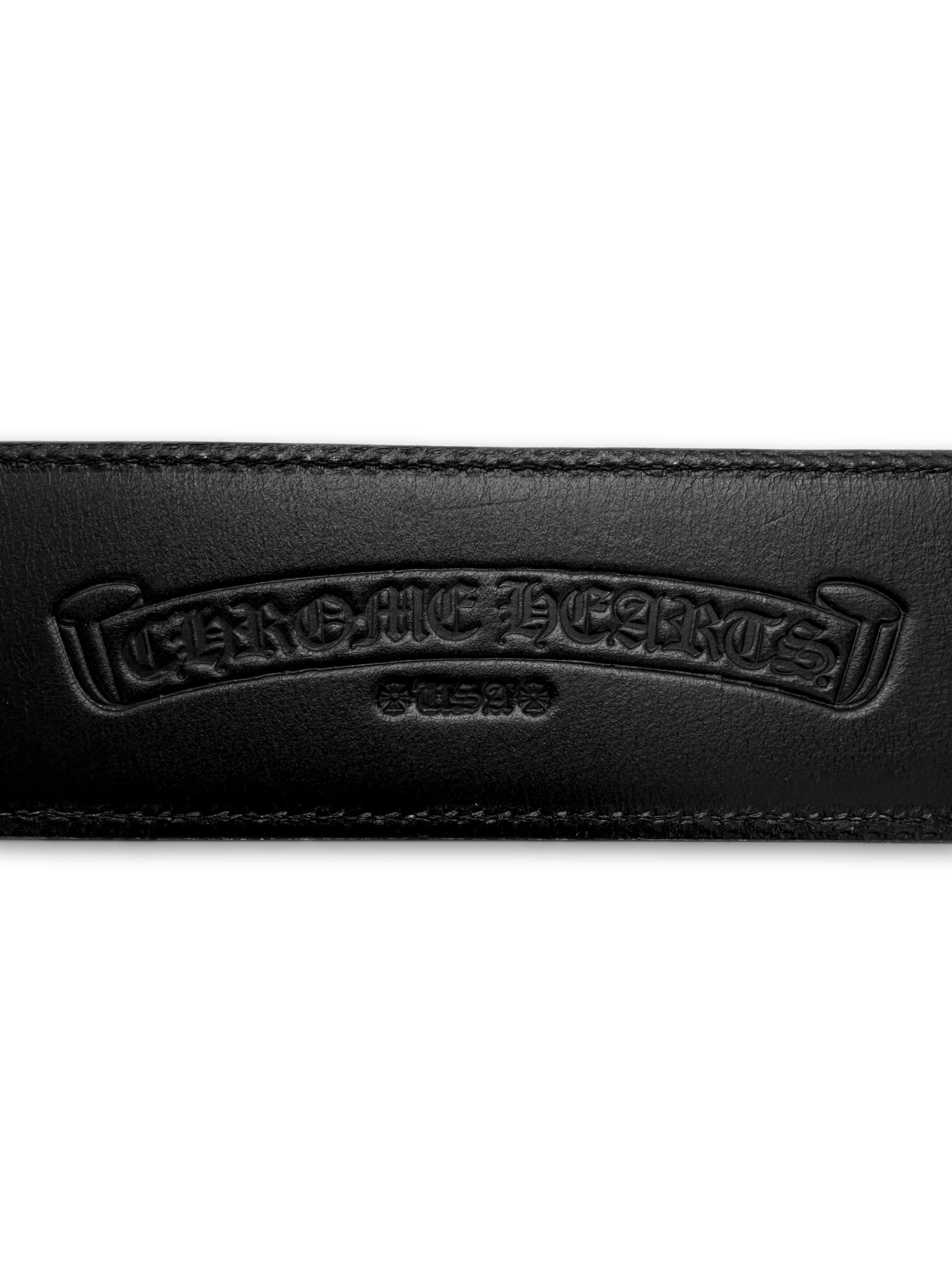 Chrome Hearts ‘Fligiree’ .925 Silver Black Leather Belt