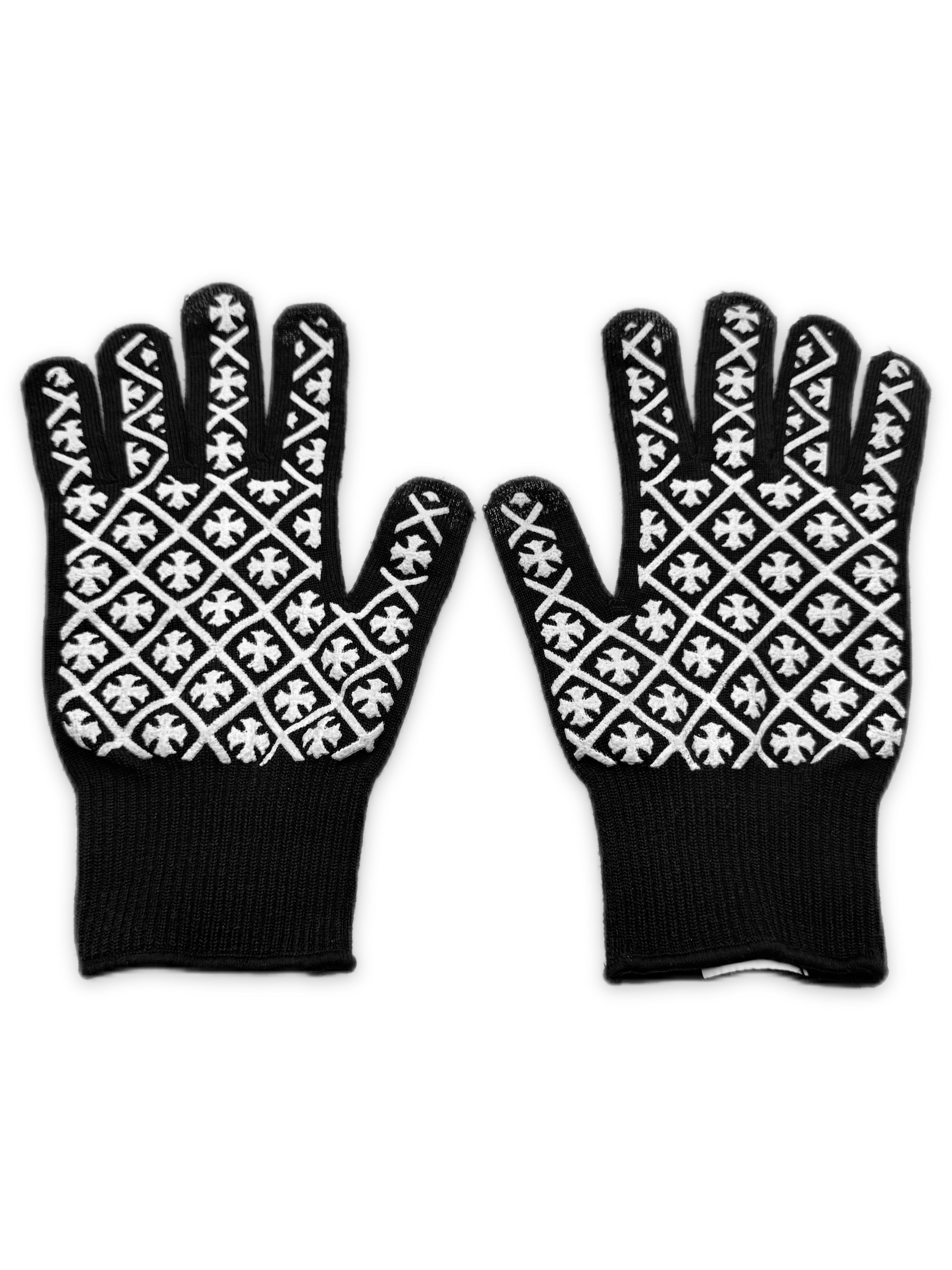 Chrome Hearts Plus Monogram Ribbed Work Gloves
