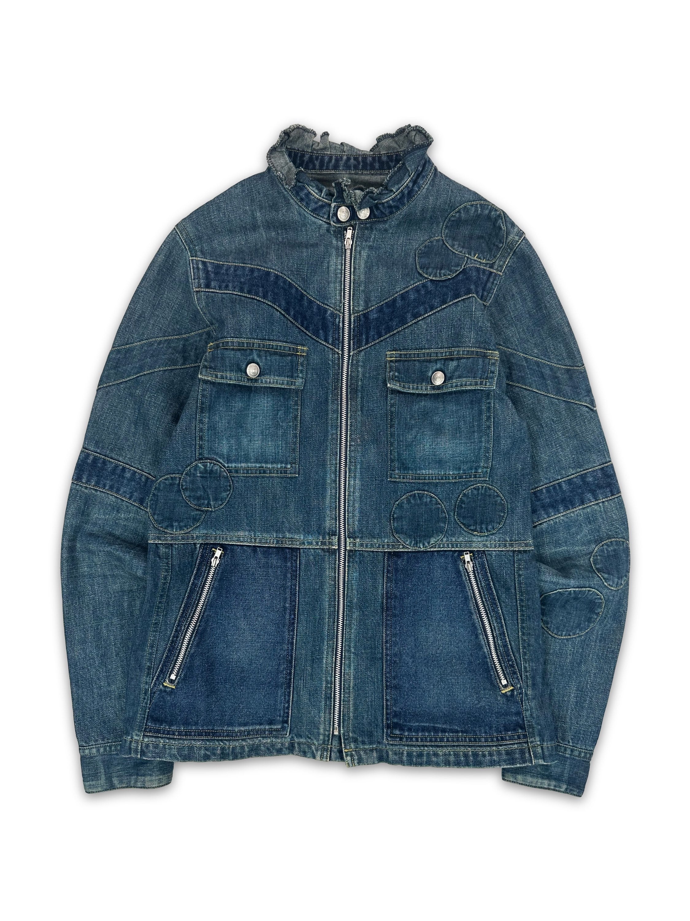 AW01 Undercover D.A.V.F Blue Denim Patched Jacket