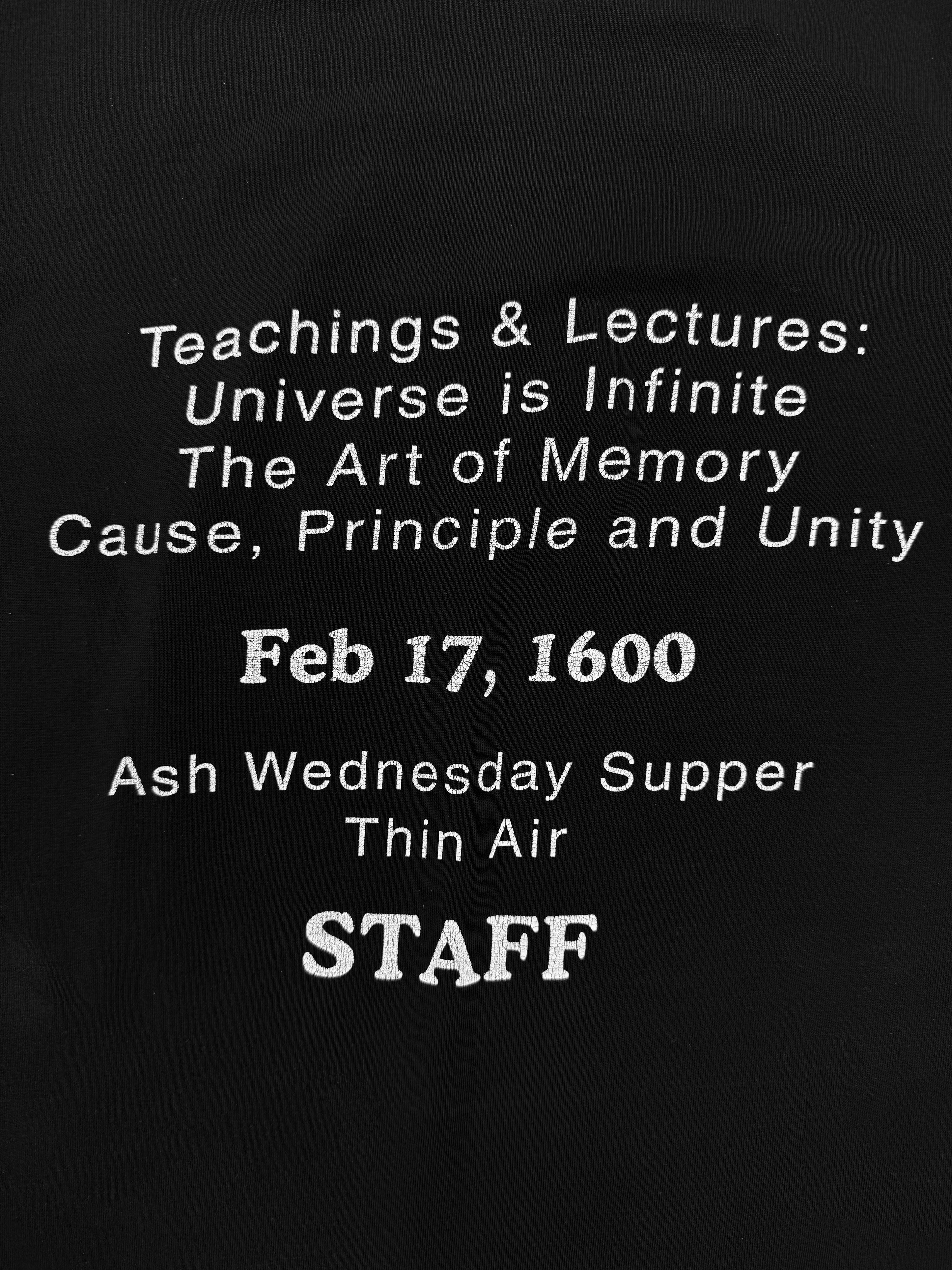 SS05 Raf Simons ‘Universe is Infinite’ Staff Black T-Shirt