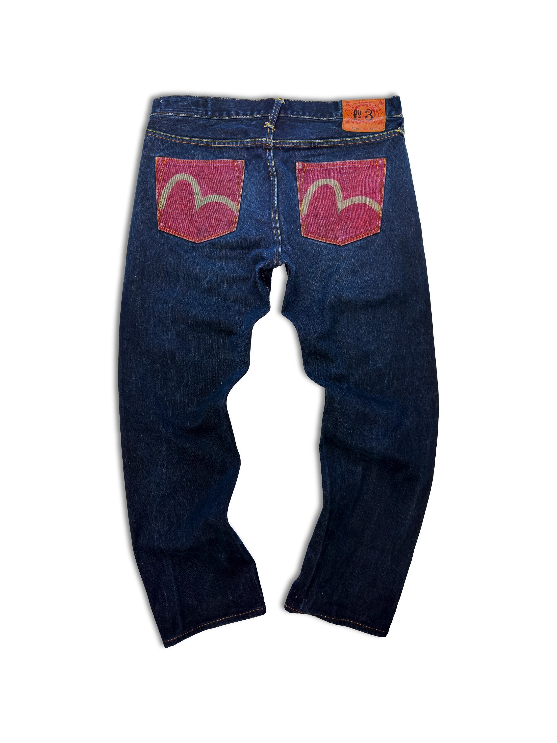 00s Evisu No.3 ‘Seagull’ Logo Hand Painted Wide Cut Denim