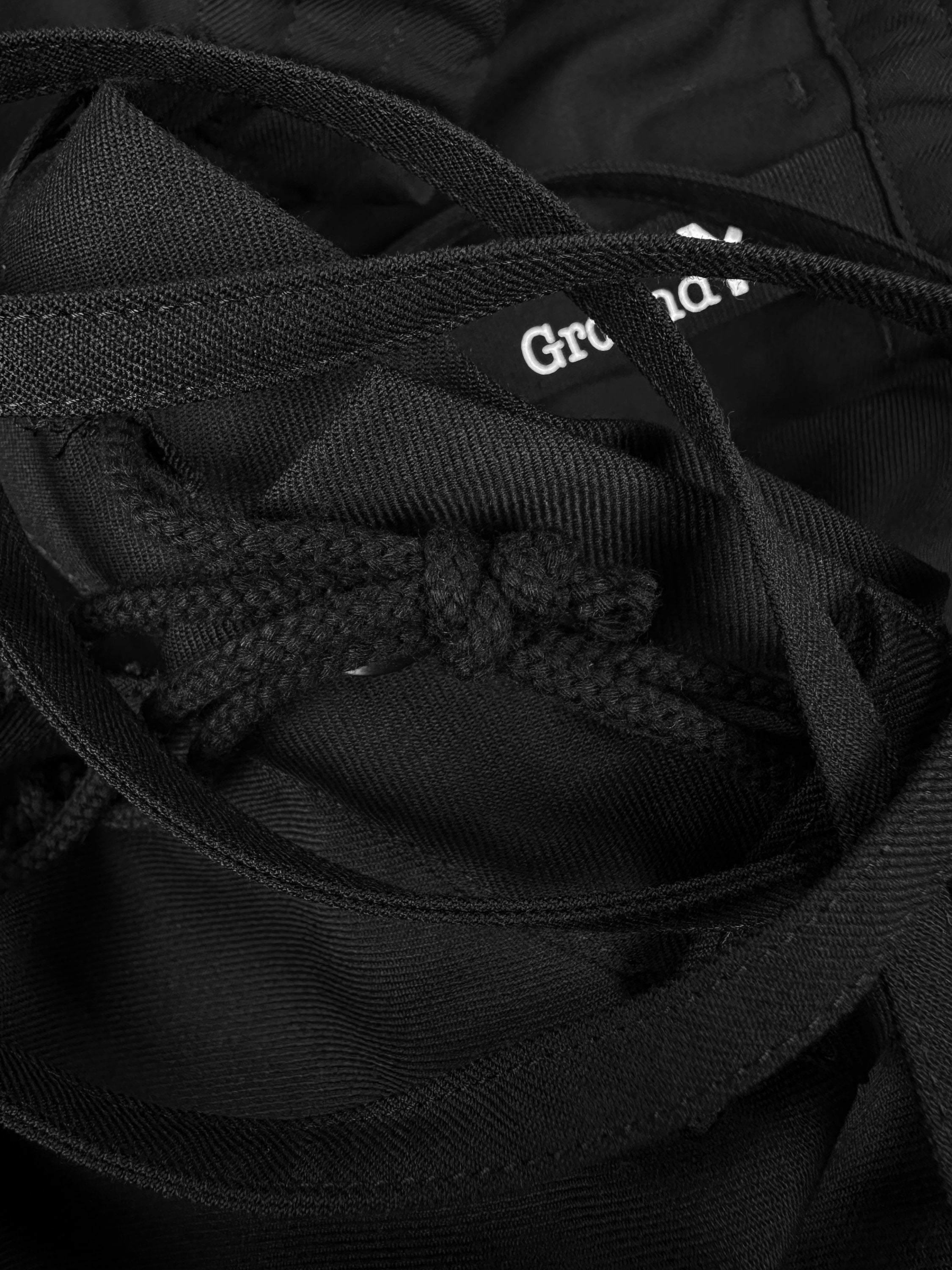 Yohji Yamamoto Ground Y Black Drop Crotch Skirt Shorts