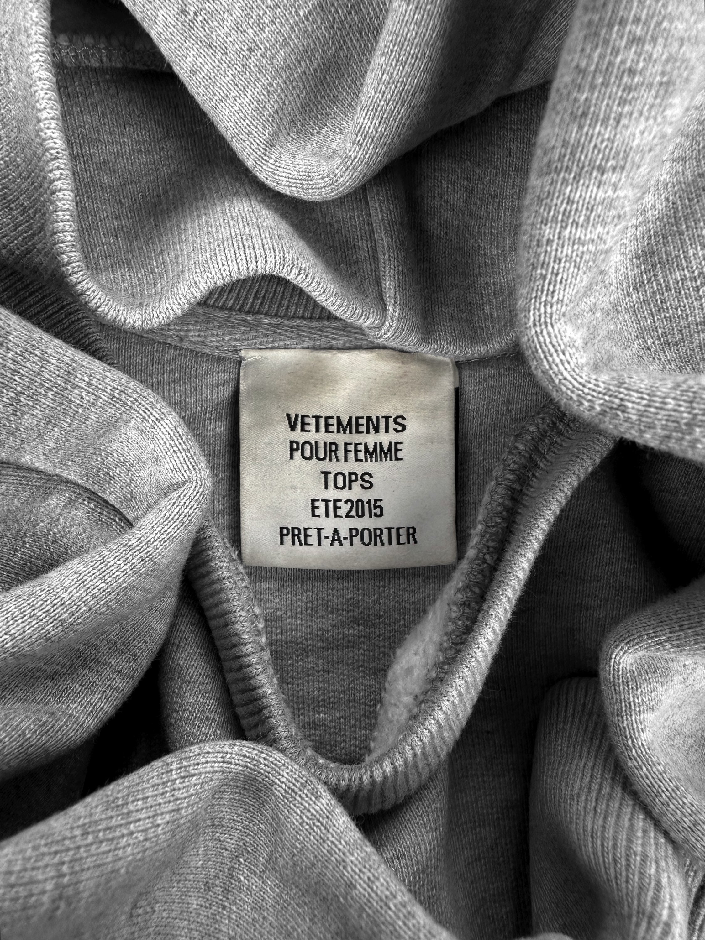 SS15 Vêtements ‘Jumbo Sleeve’ Cropped Heather Grey Crewnec