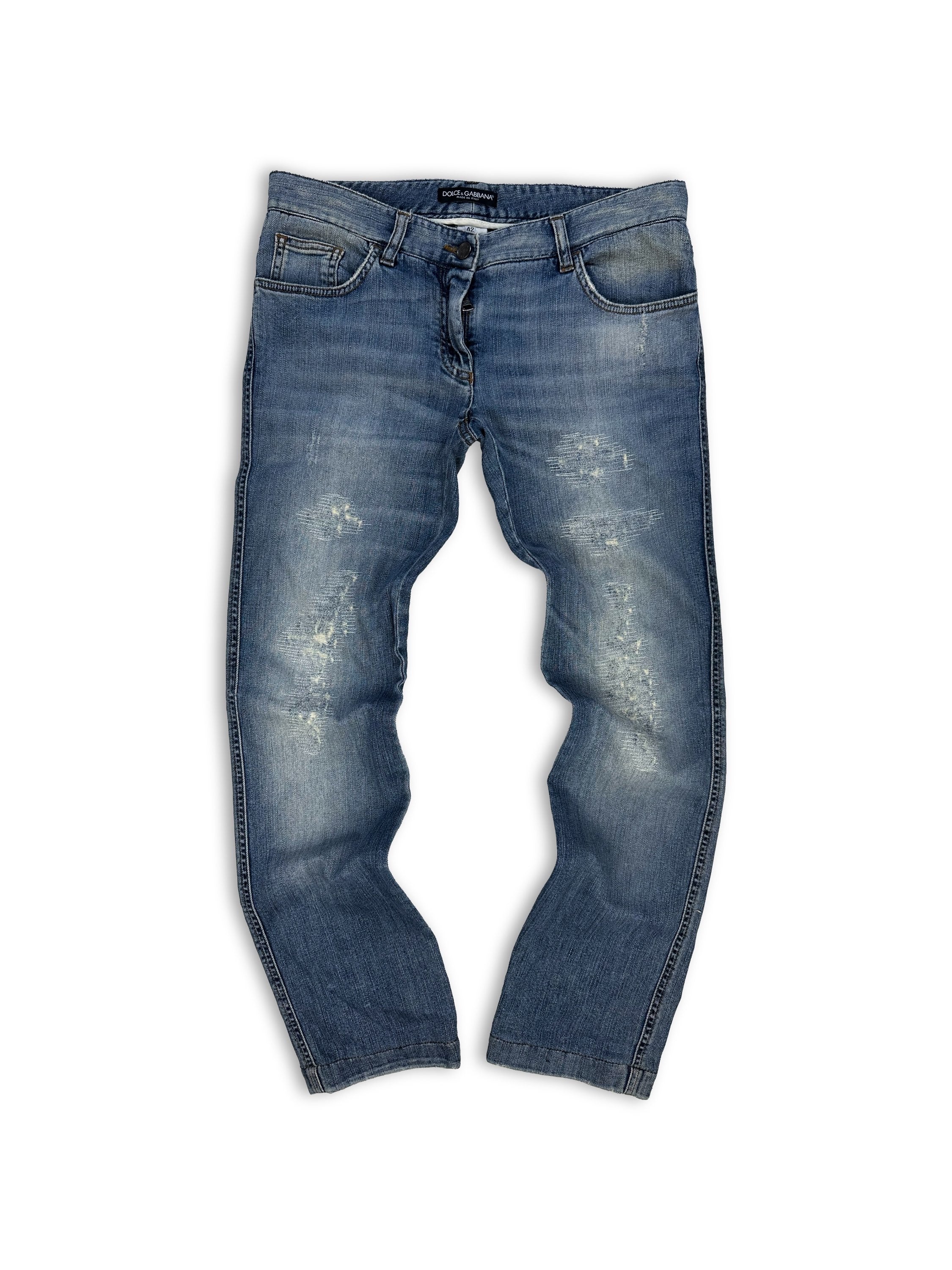 Dolce &amp; Gabbana Distressed Light Wash Denim