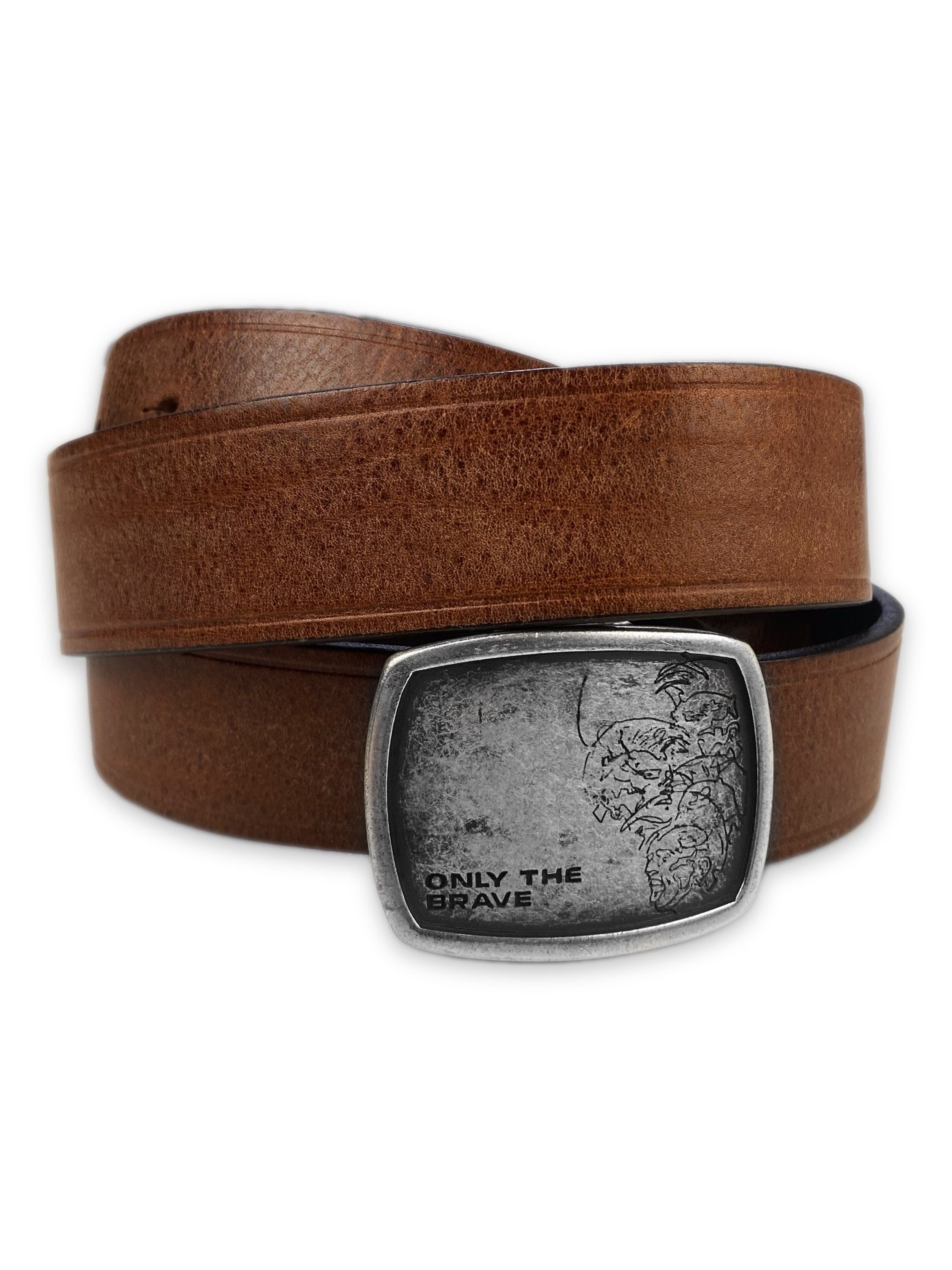 Diesel ‘Only The Bravest’ Brown Leather Metal Buckle Belt