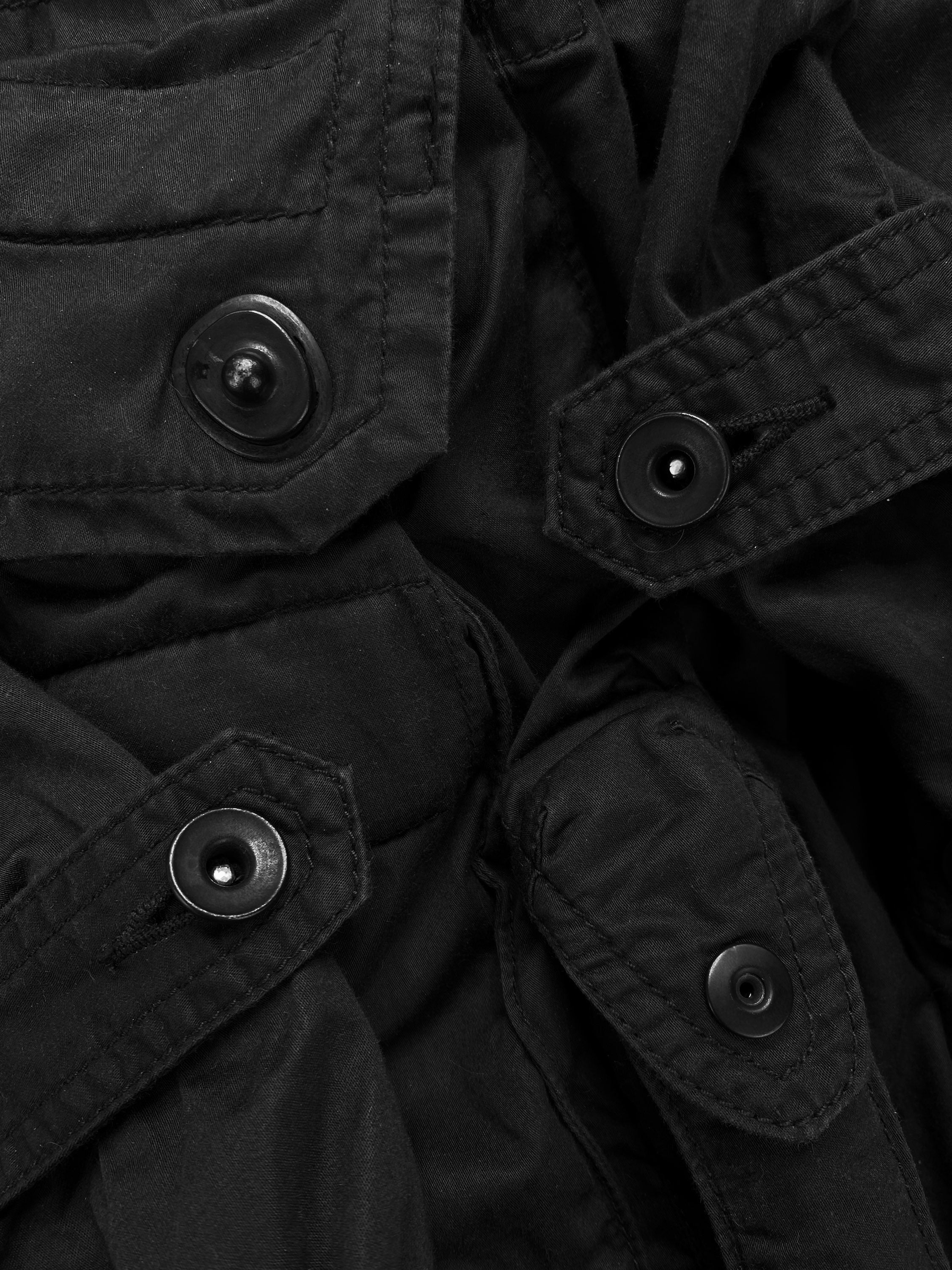 FW10 Julius Gas Mask Oversized Black Multi Pocket Cargo Pants
