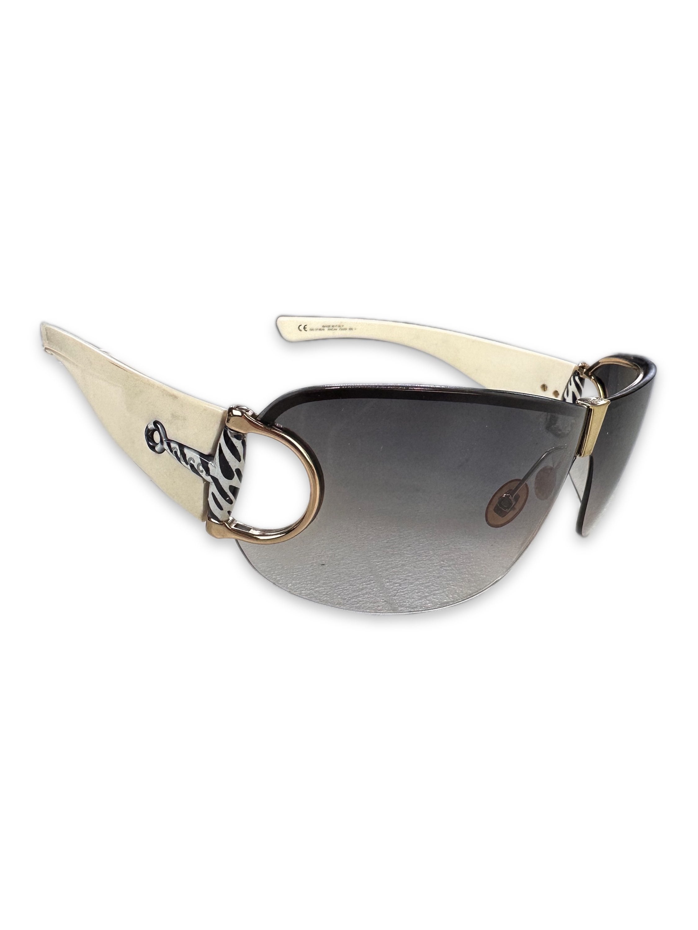 00s Gucci Horsebit Gradient Zebra Stripe Sunglasses